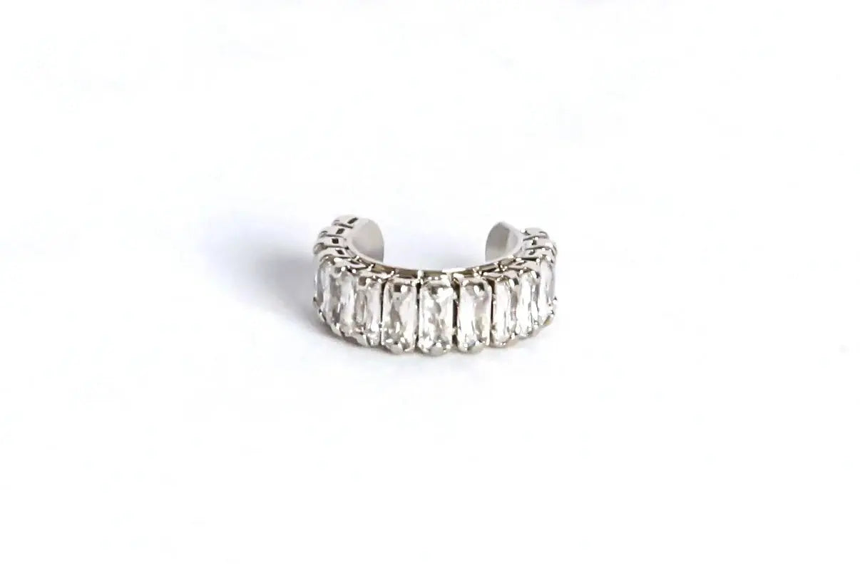 Small Zirconia Silver Ear Cuff by Juliana Manzini