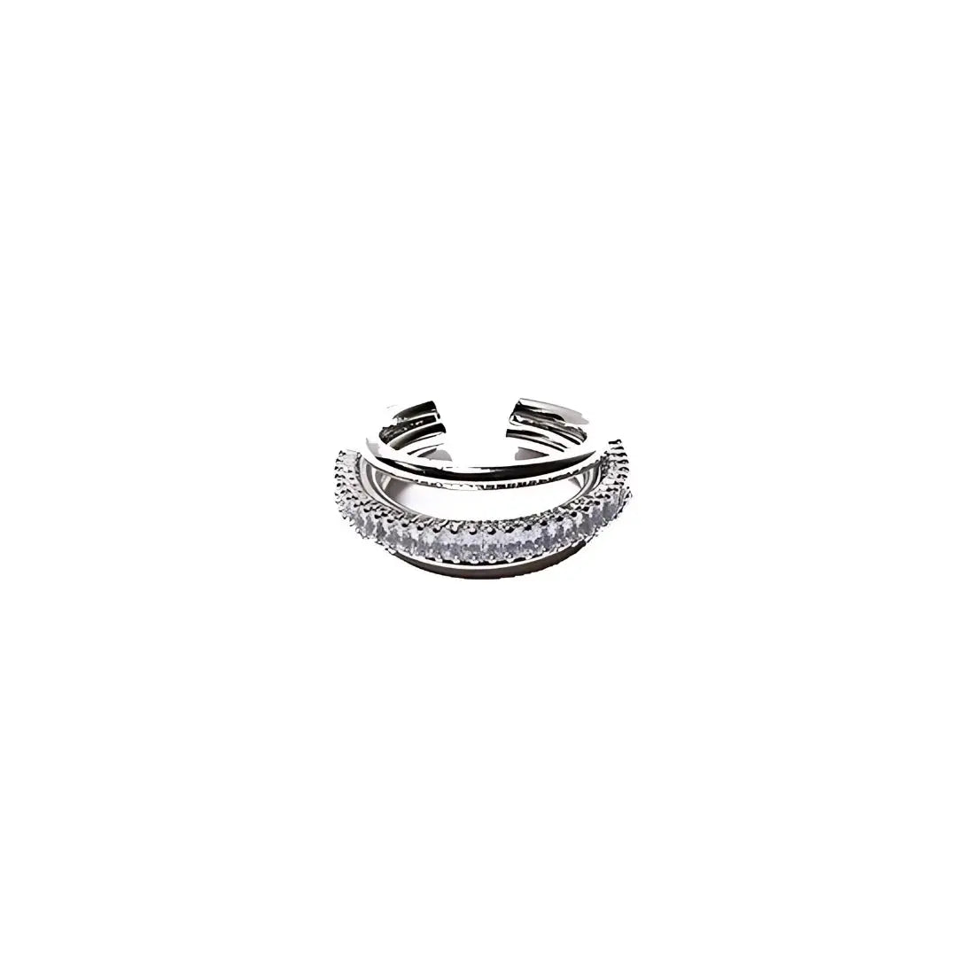 Shine Fever Silver Crystal 2-in-1 Ring by Juliana Manzini