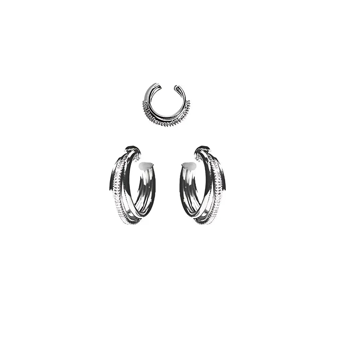 Shine Fever Silver Crystal Earrings Set by Juliana Manzini