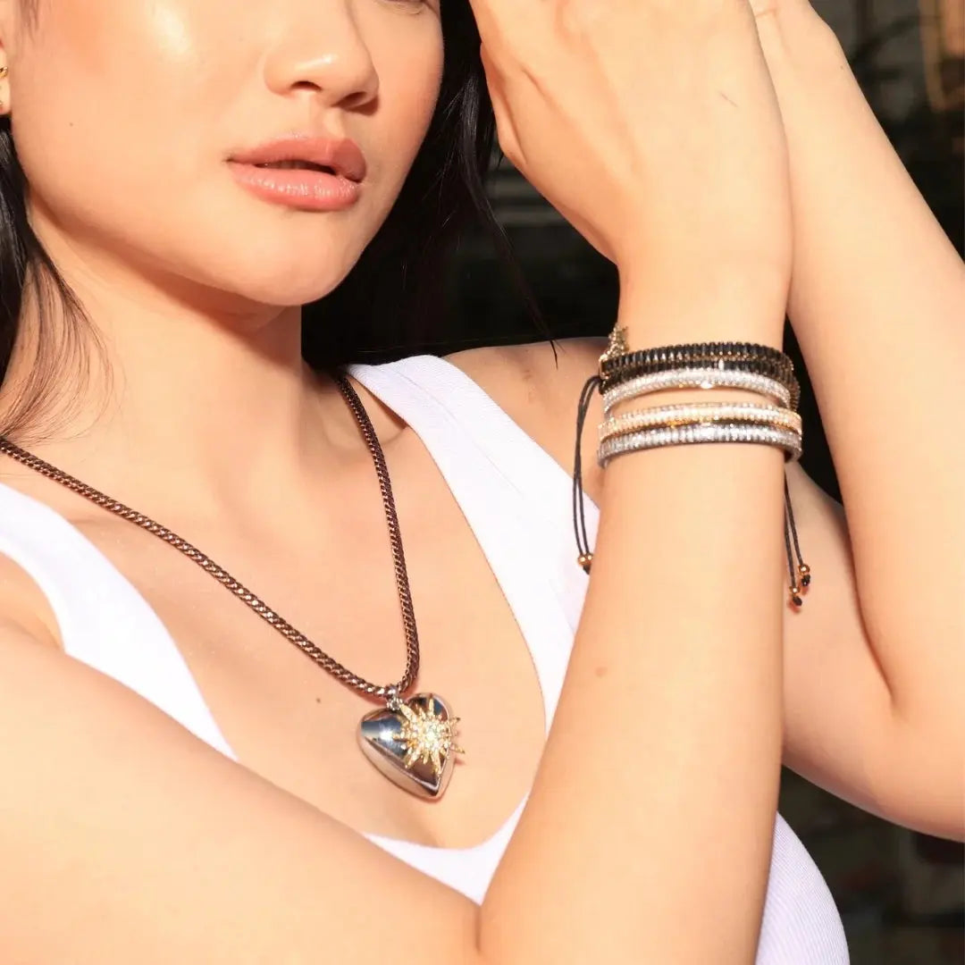 Eternal Gold & Black Crystal Bracelet by Juliana Manzini
