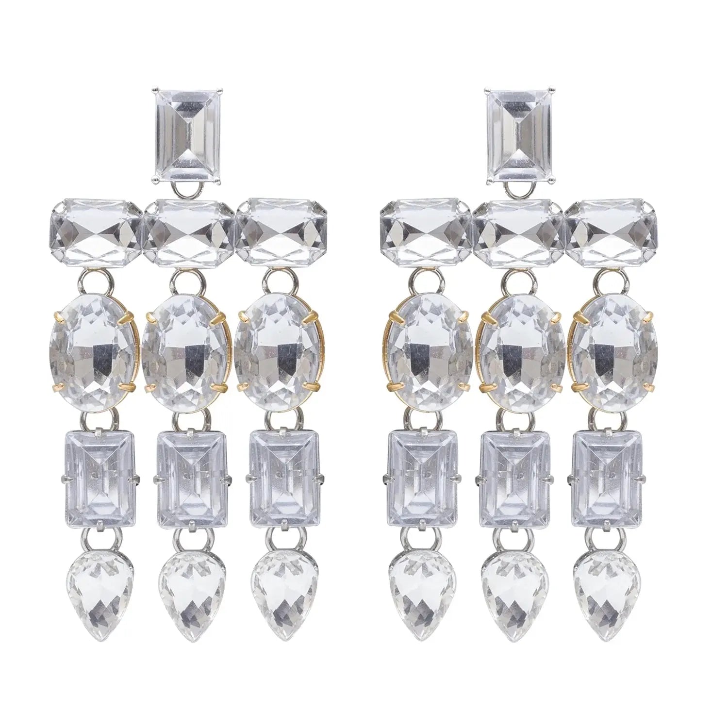 New Classic Mixed-Cut Crystal Earrings by Juliana Manzini