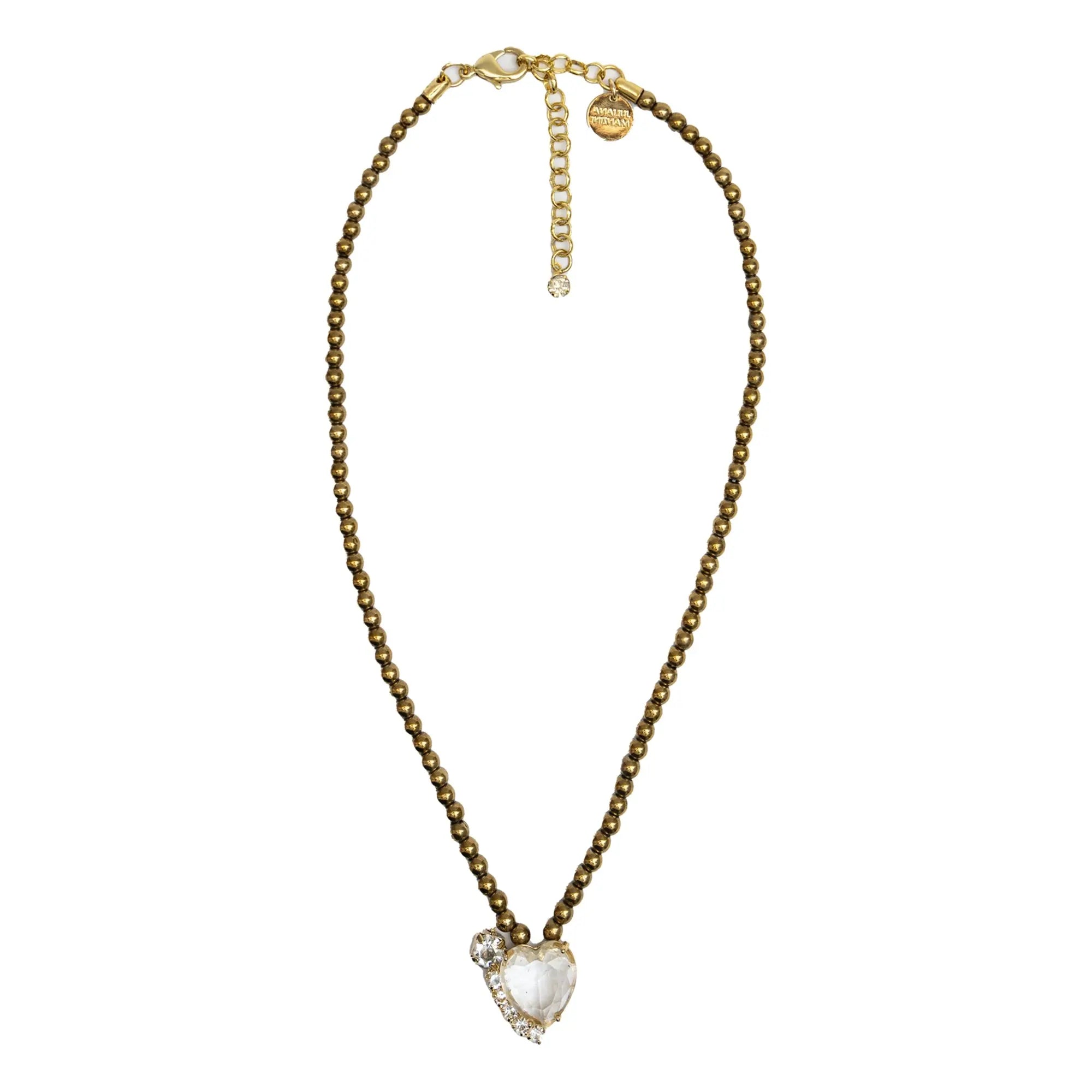 Autumn Crystal Heart Necklace by Juliana Manzini