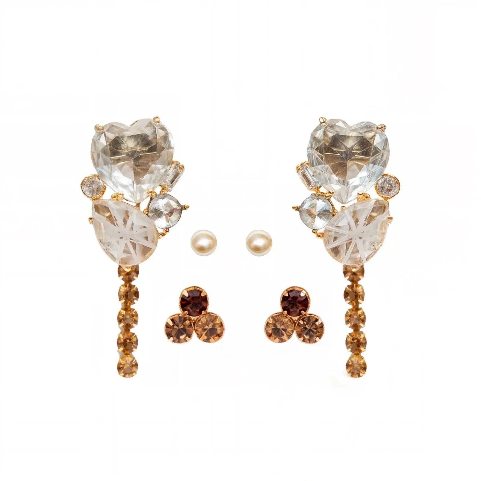 Autumn Crystal Earrings Set by Juliana Manzini