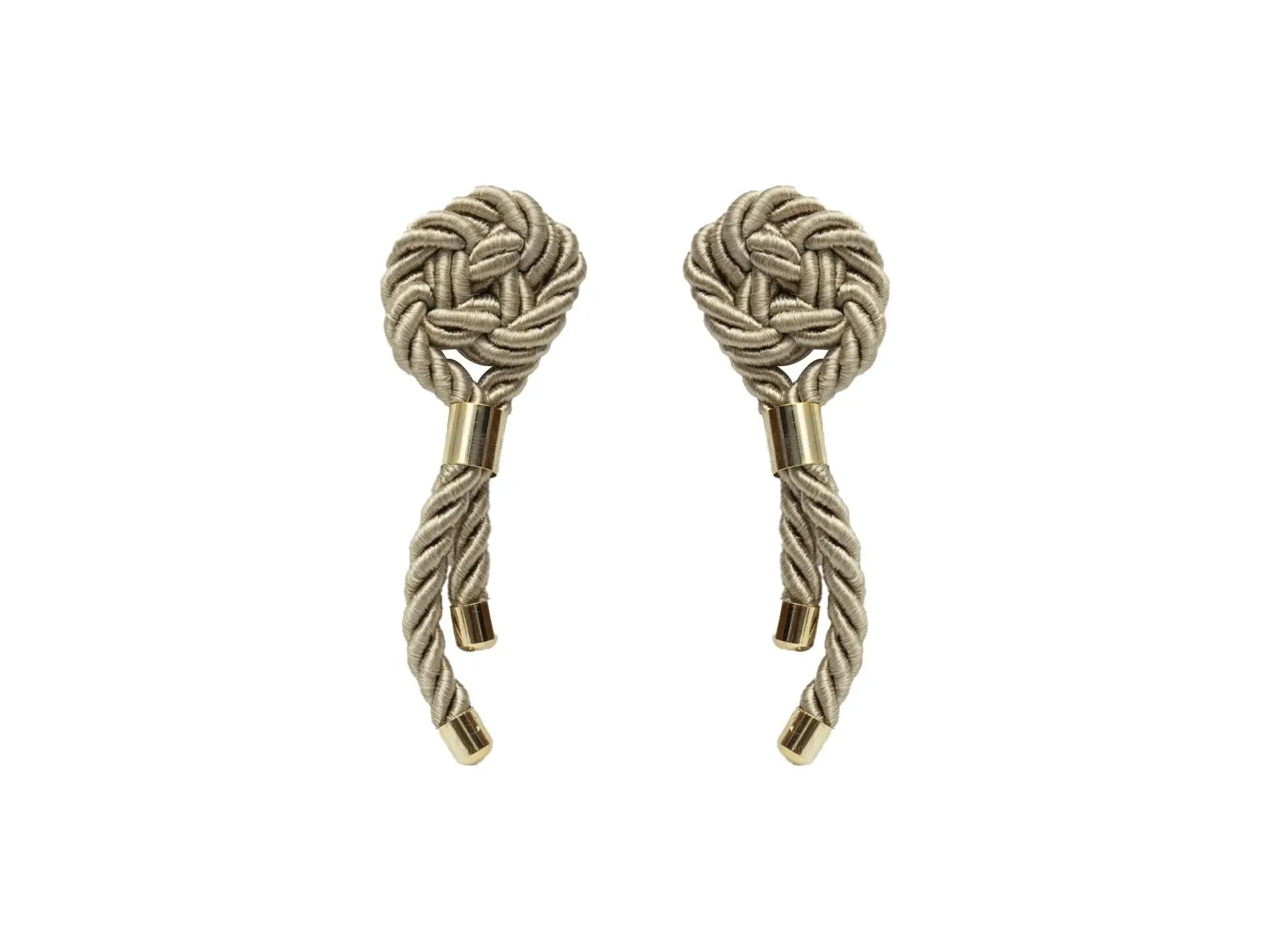 Beige Knot Gold-Tip Earrings by Juliana Manzini