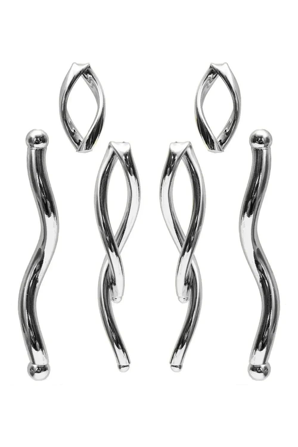 Organic Silver Earrings Set by Juliana Manzini