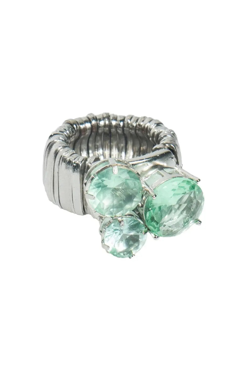Wishes Light Green & Silver Ring by Juliana Manzini