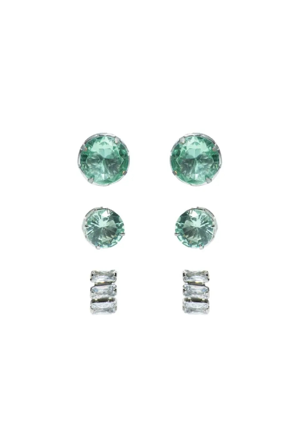 Wishes Light Green & Silver Earrings Set by Juliana Manzini