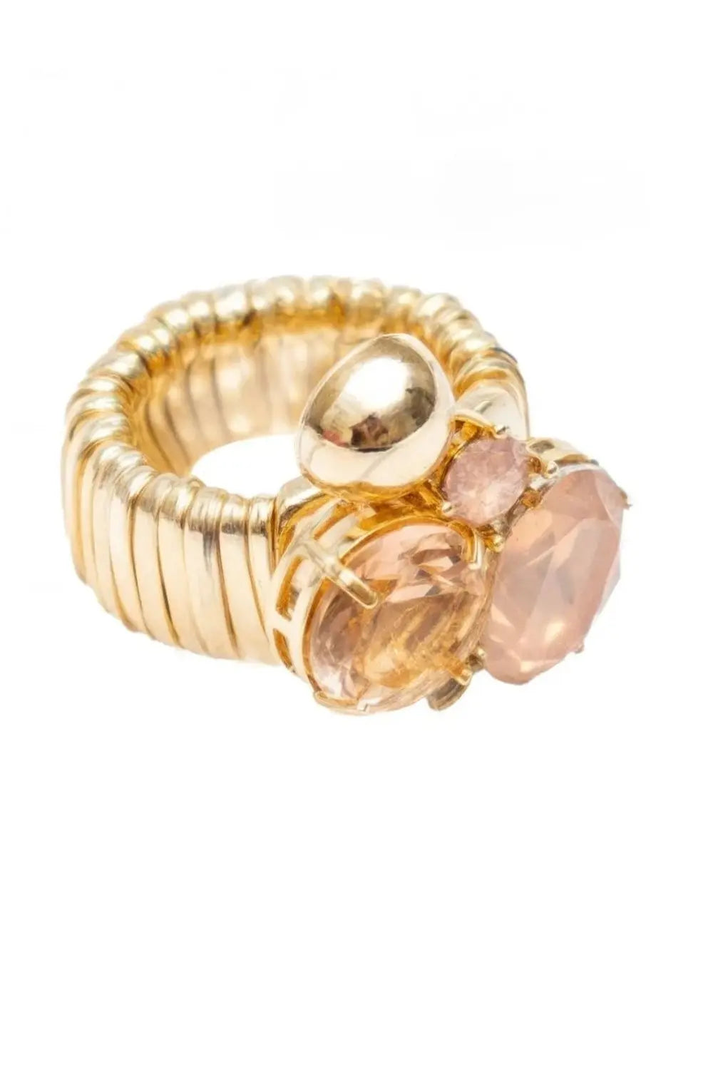 Spring Light Peach Crystal Ring by Juliana Manzini