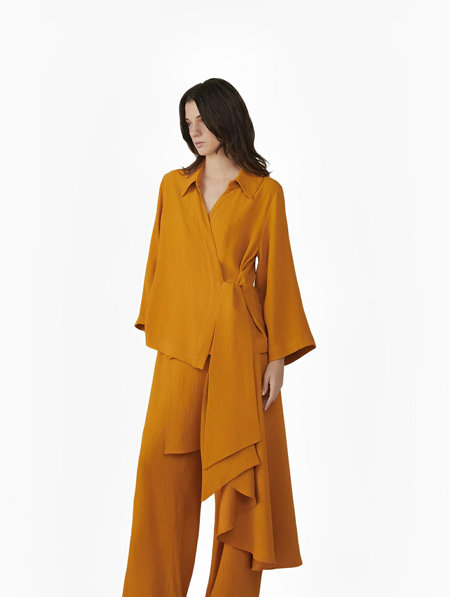 Adagio Caramel Wide-Leg Pants by Neriage