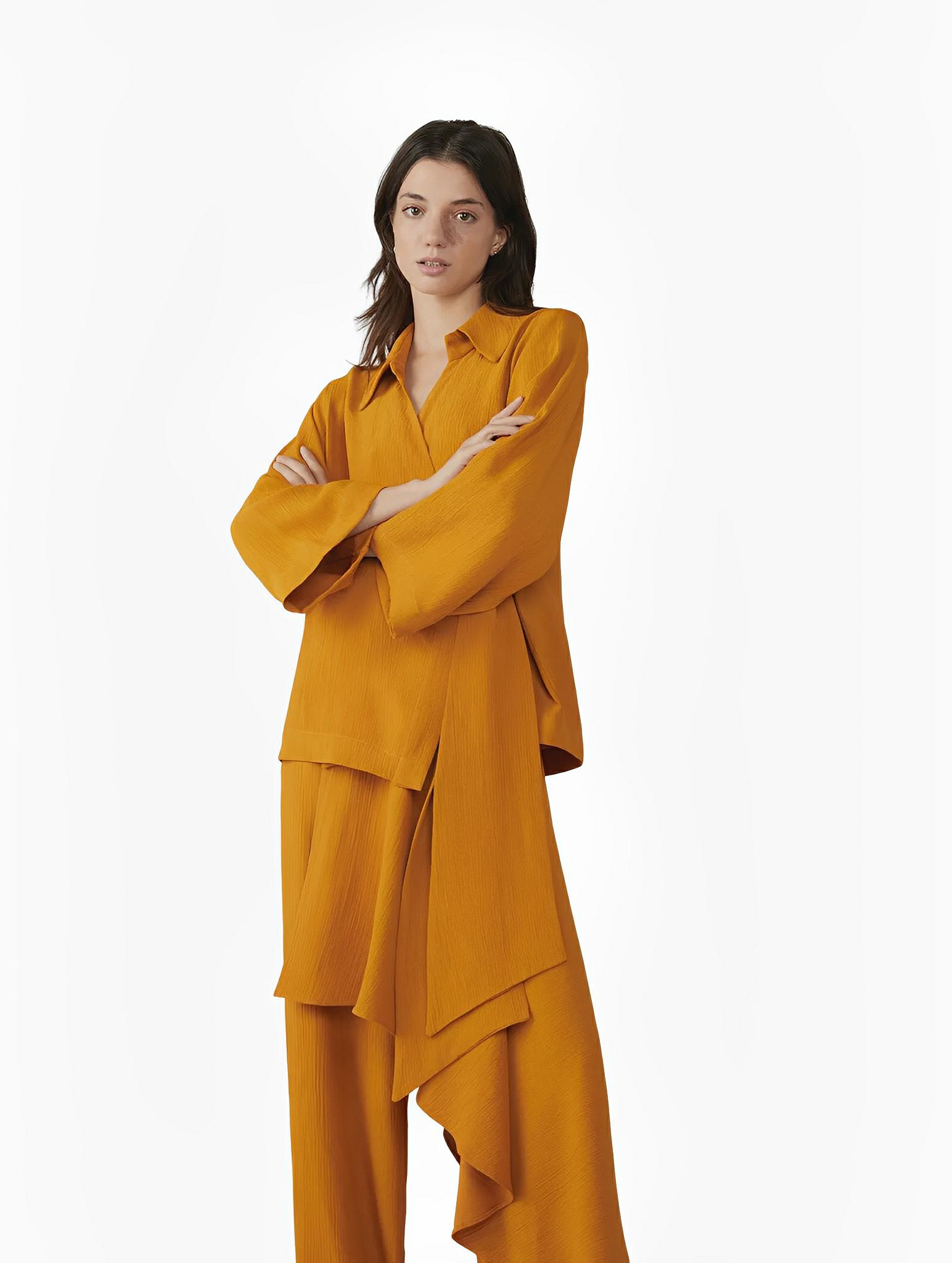 Adagio Caramel Wide-Leg Pants by Neriage