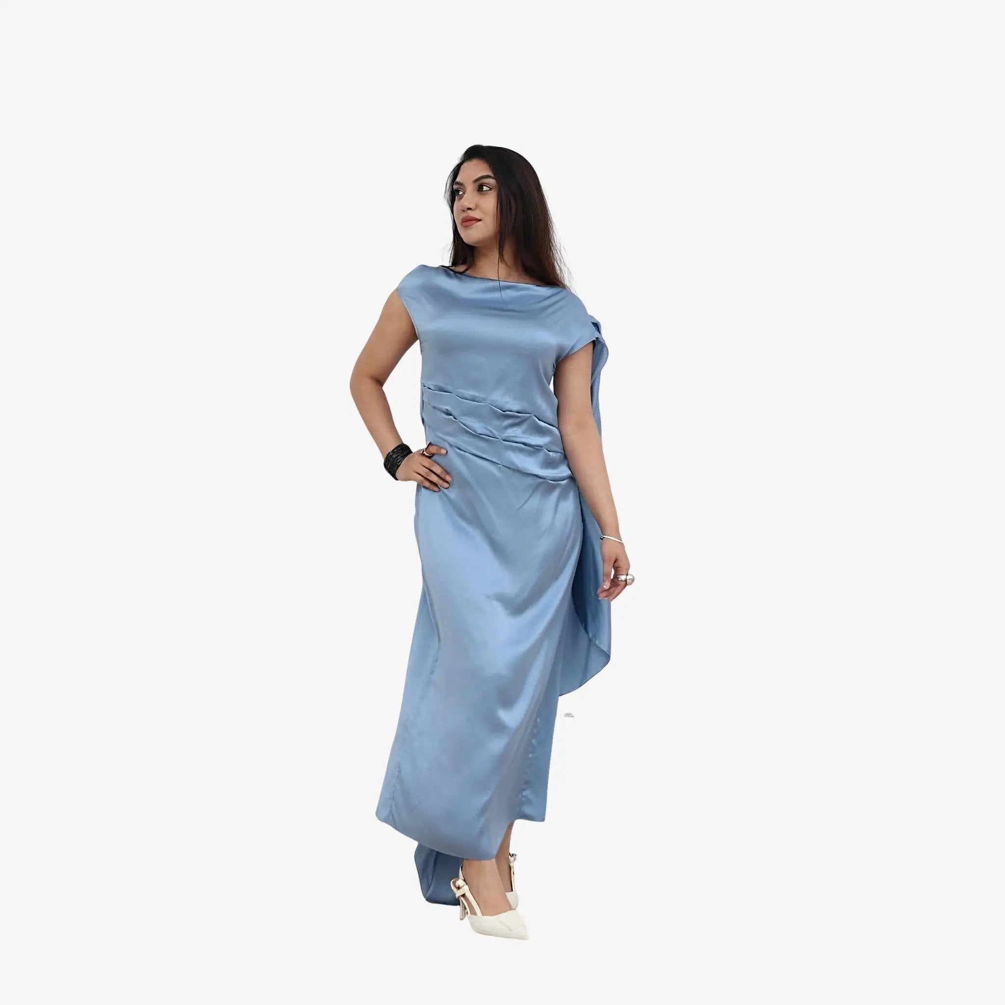 Popcorn Blue Cotton Dress by Misci