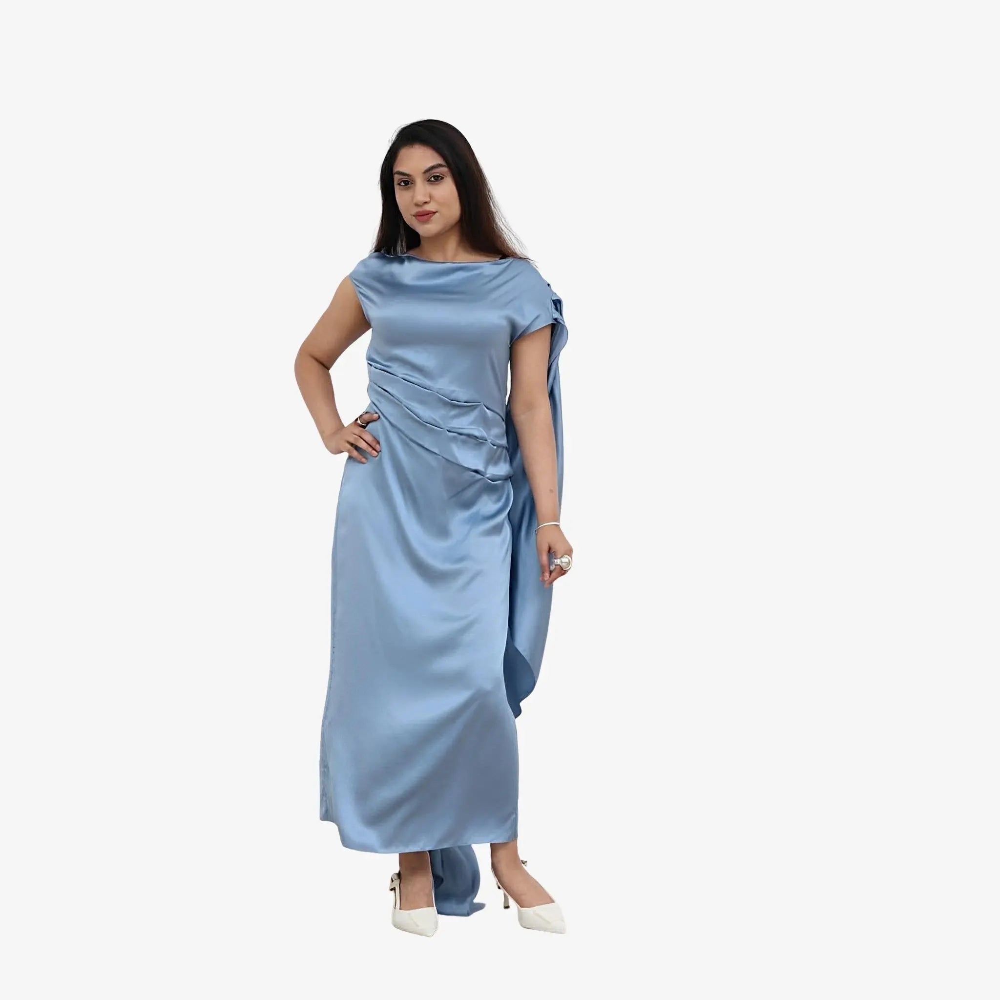 Popcorn Blue Cotton Dress by Misci