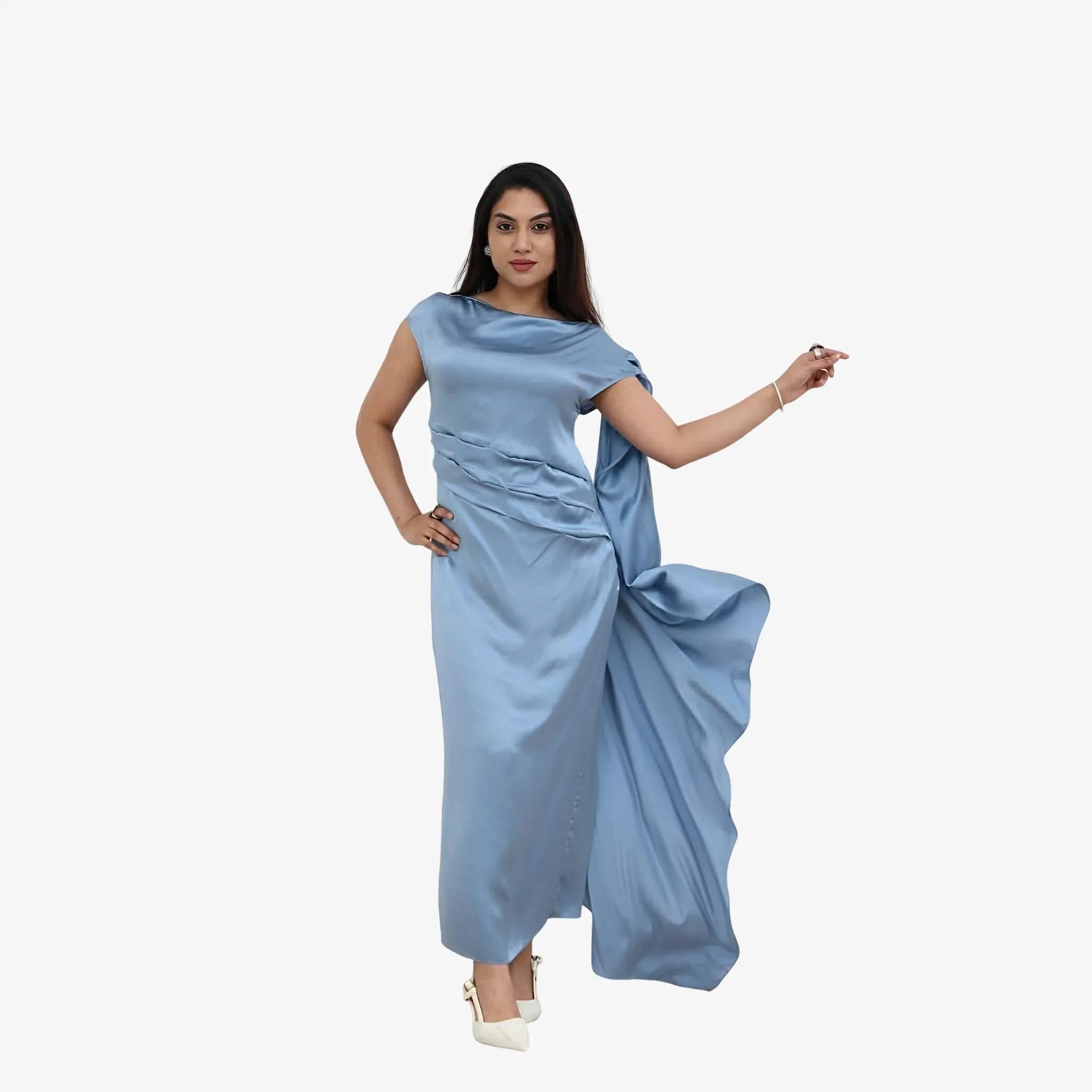 Popcorn Blue Cotton Dress by Misci