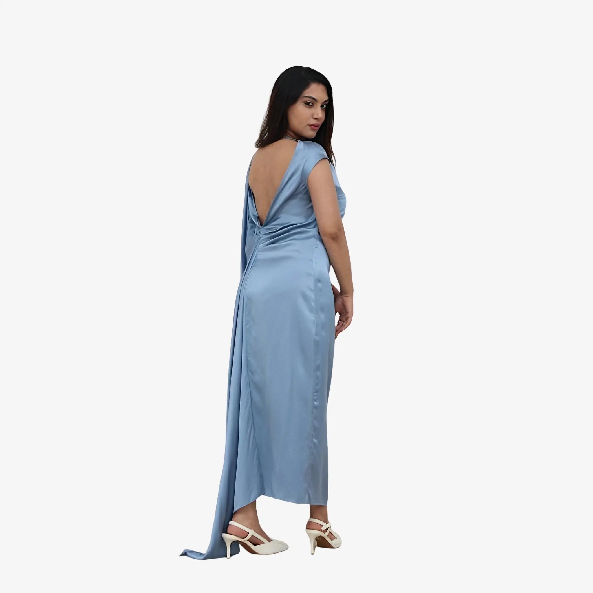 Popcorn Blue Cotton Dress by Misci