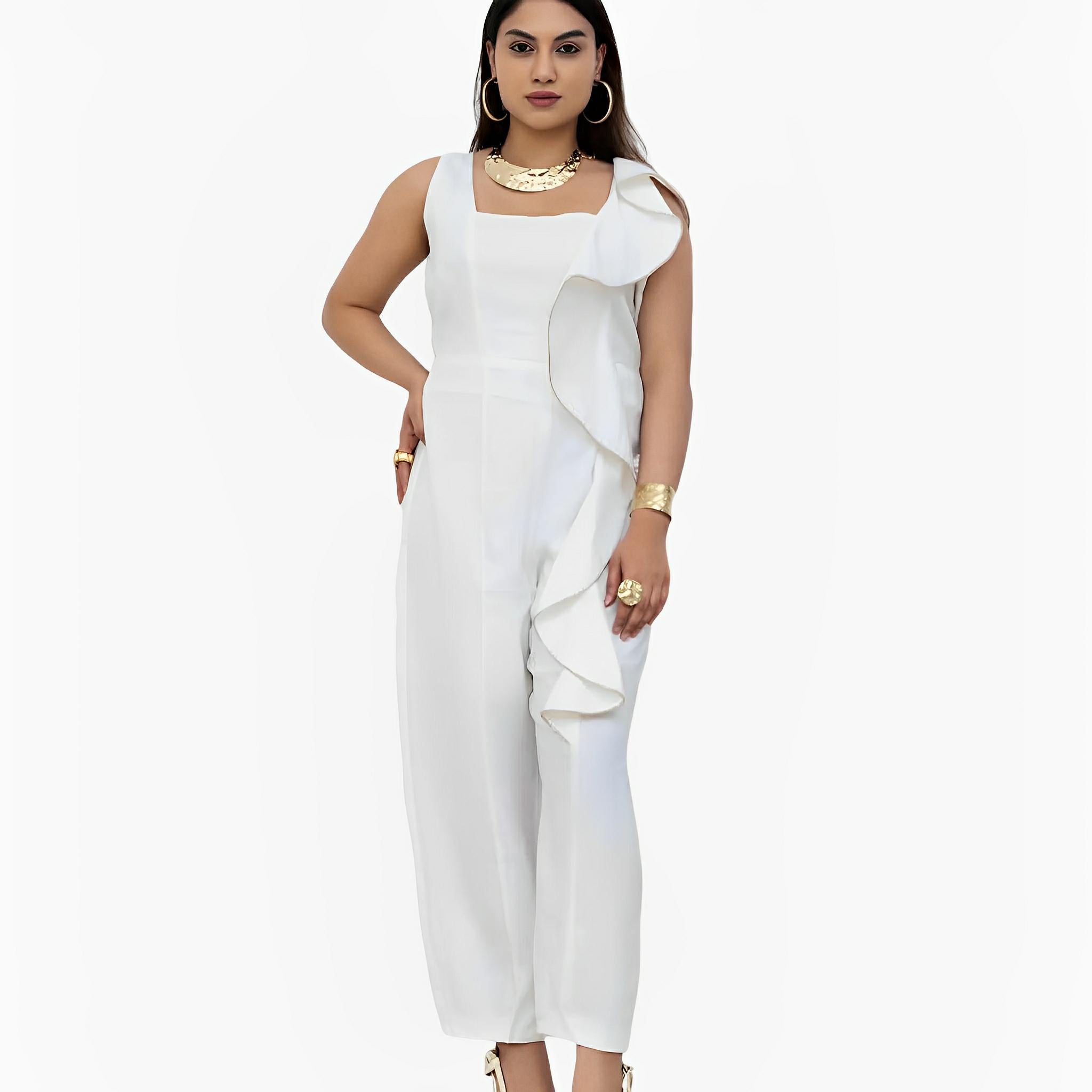 Masha Off-White Linen Jumpsuit by Lilly Sarti
