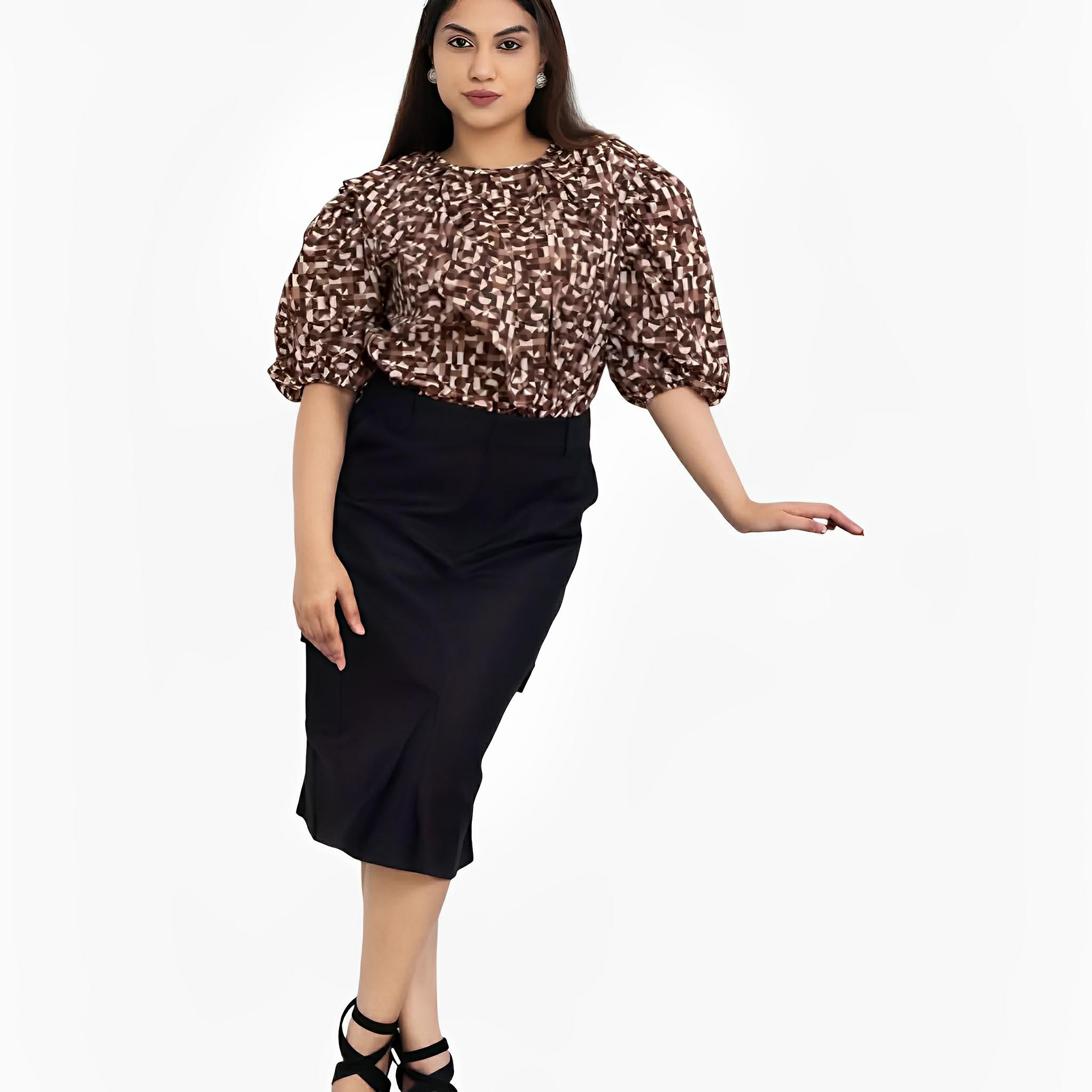 Gabardine Black Midi Skirt by Lilly Sarti