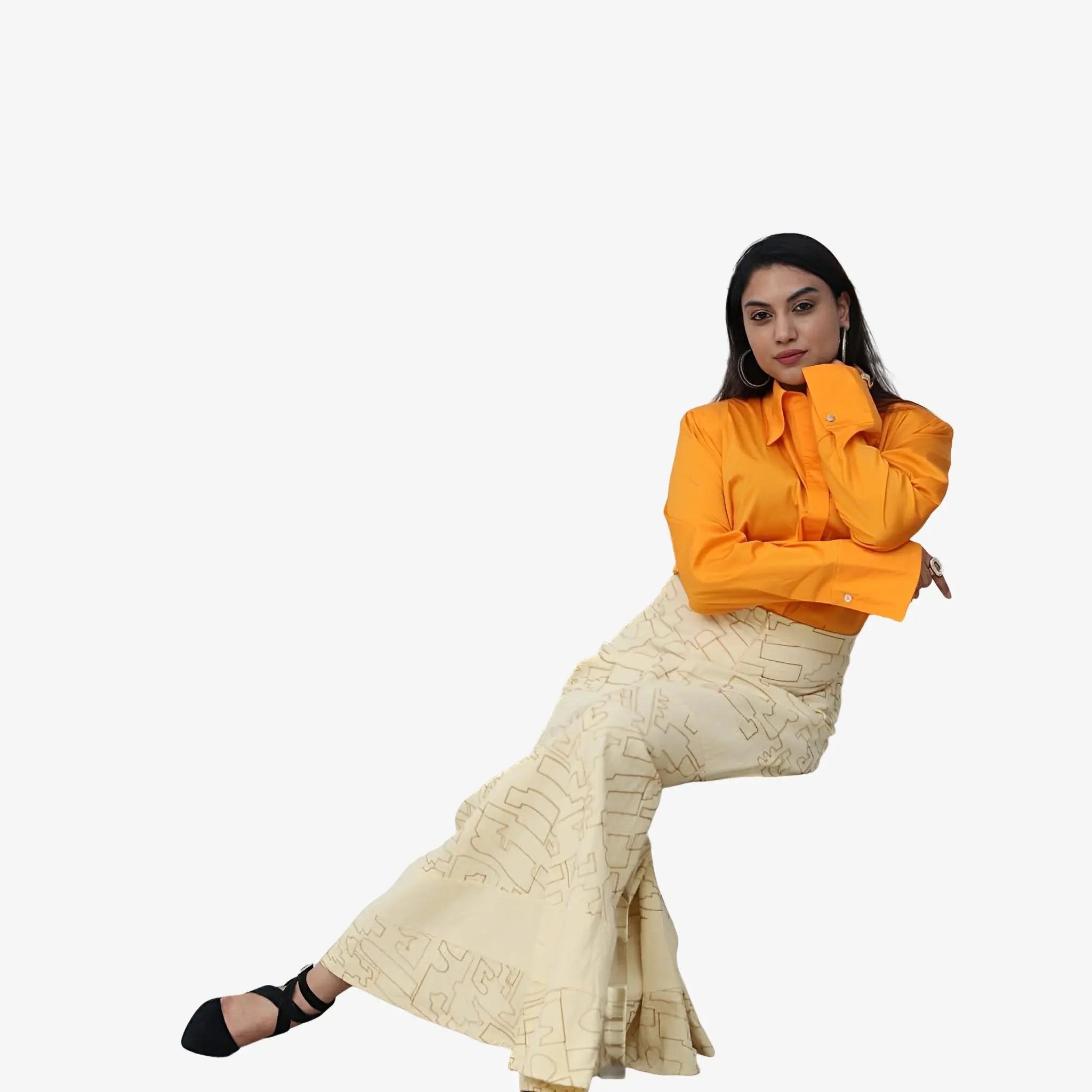 Clara Mango Cotton Shirt by Mixed