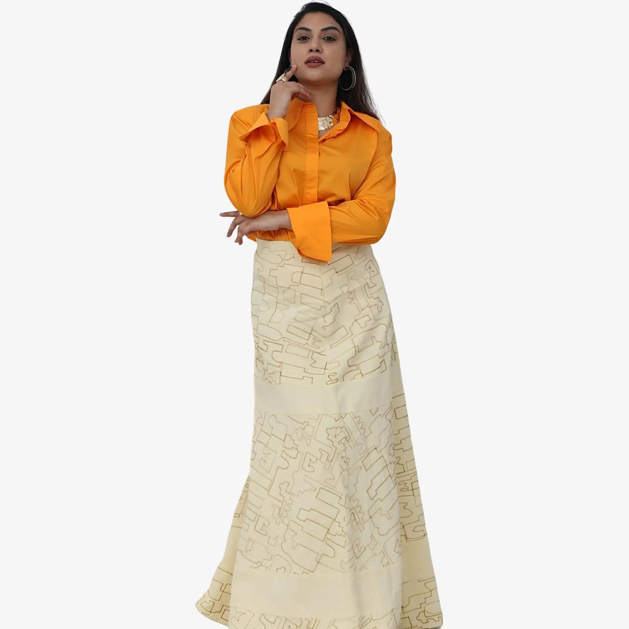 Clara Mango Cotton Shirt by Mixed