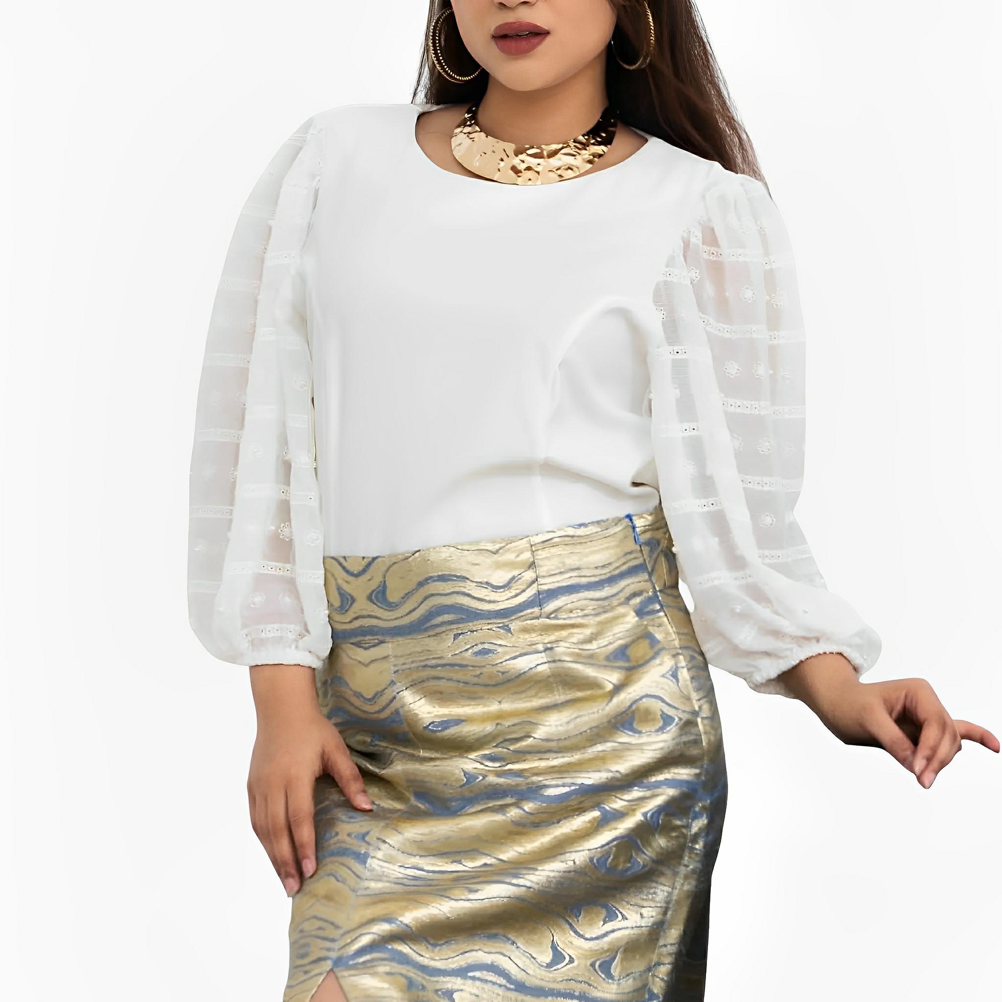 Zurich Off-White Puff Sleeve Blouse by Ton Âge