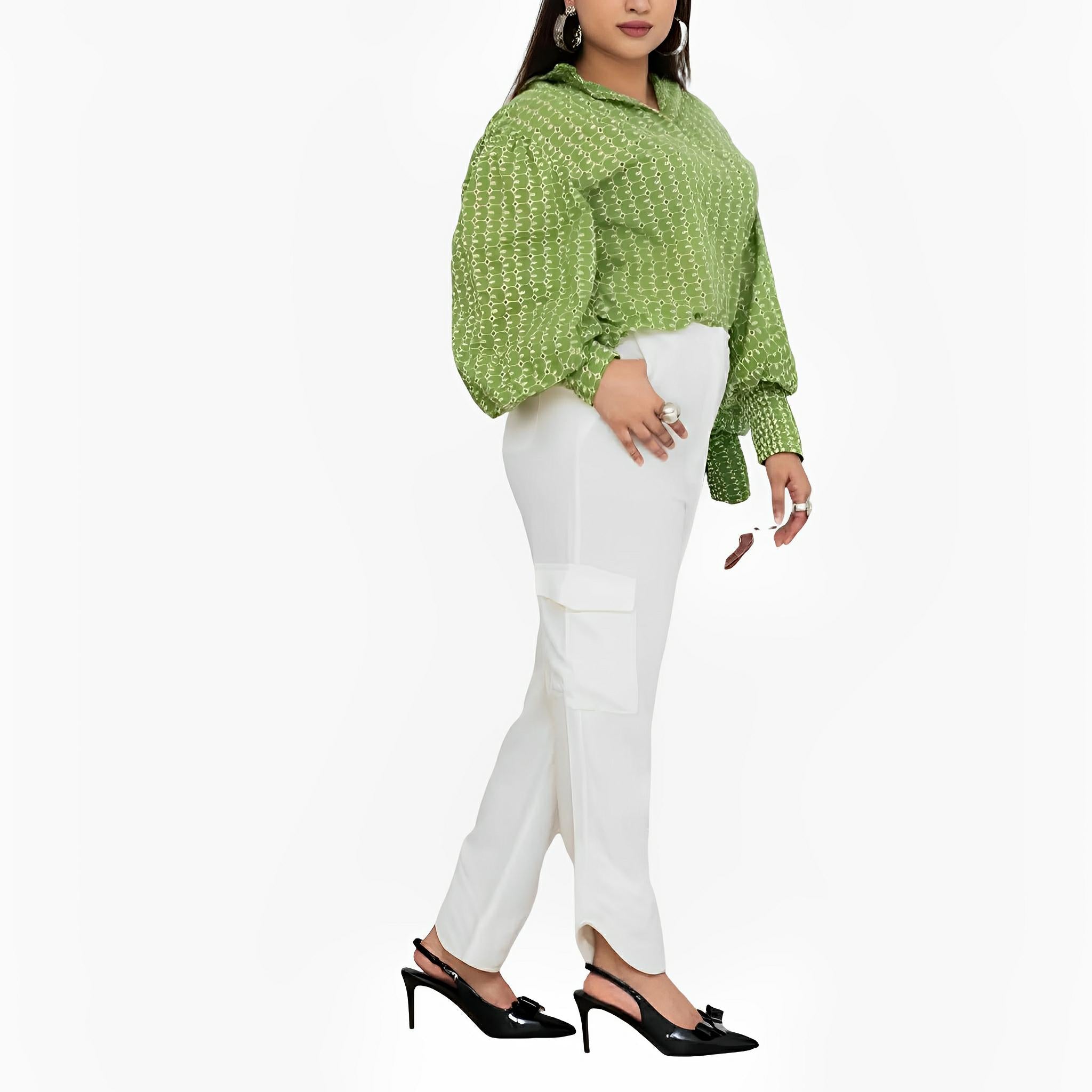 Off-White Linen Cargo Pants by Lilly Sarti