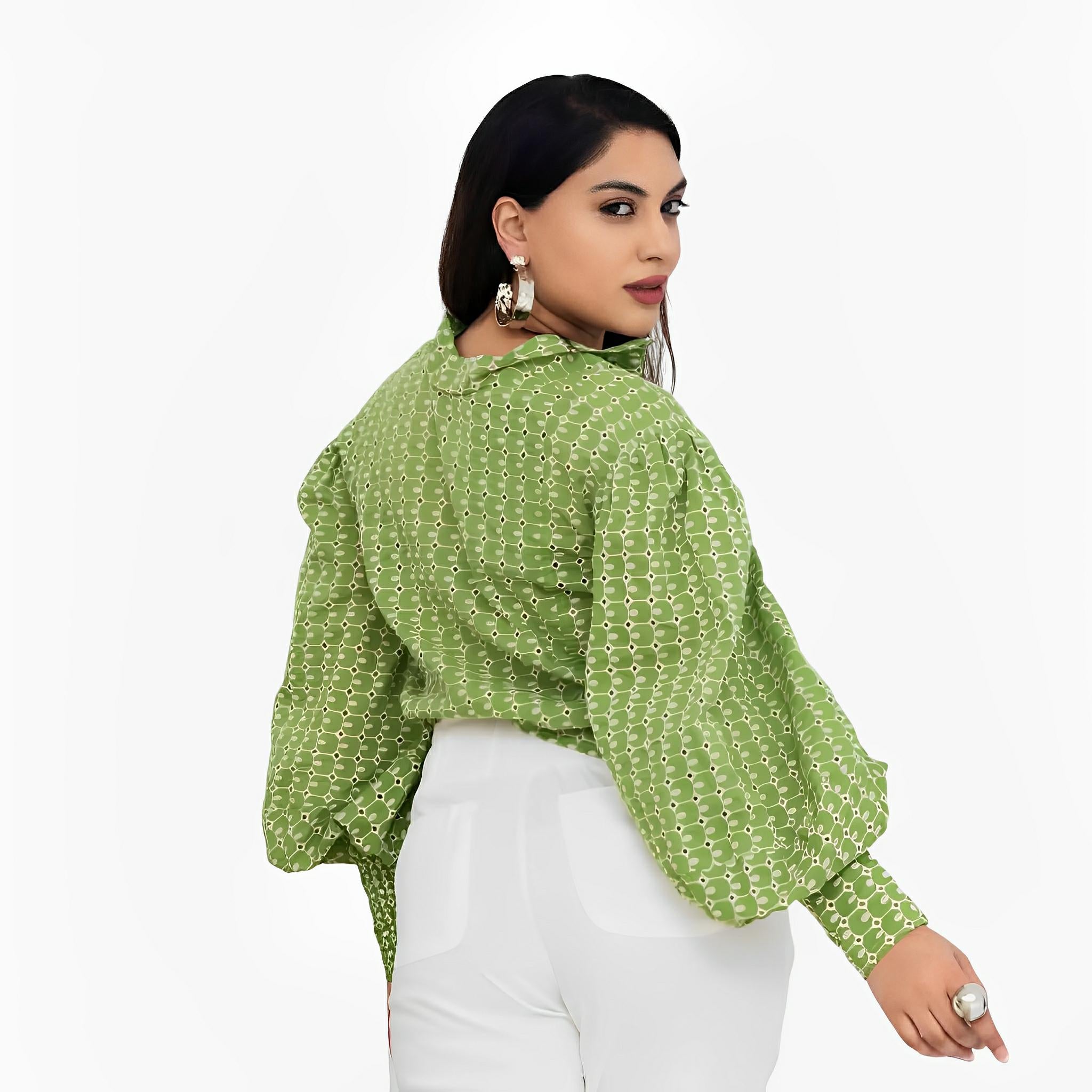 Casulo White Lace Long-Sleeve Blouse by Lilly Sarti
