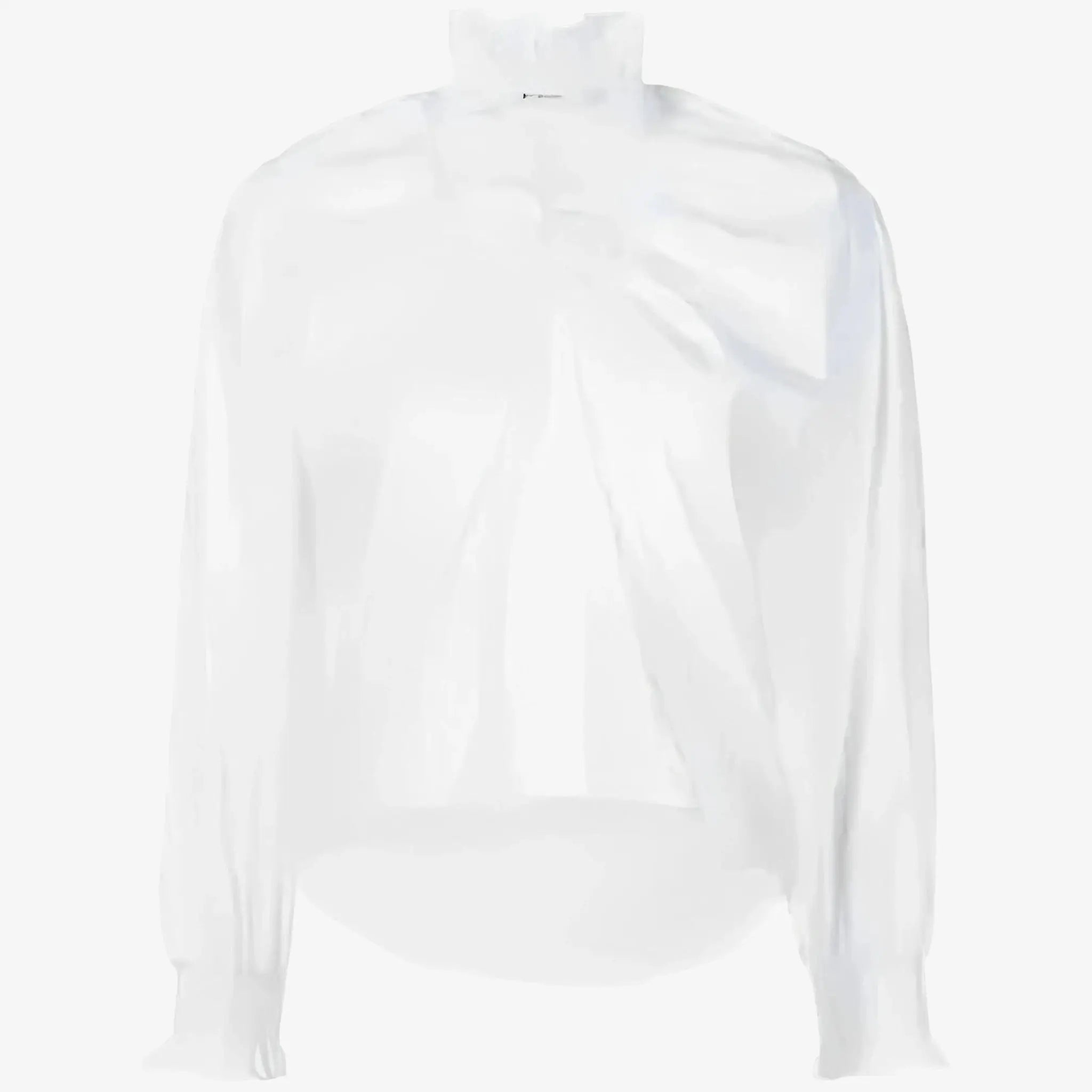 Azad White Ruffled Cotton Blouse by Lethicia Bronstein