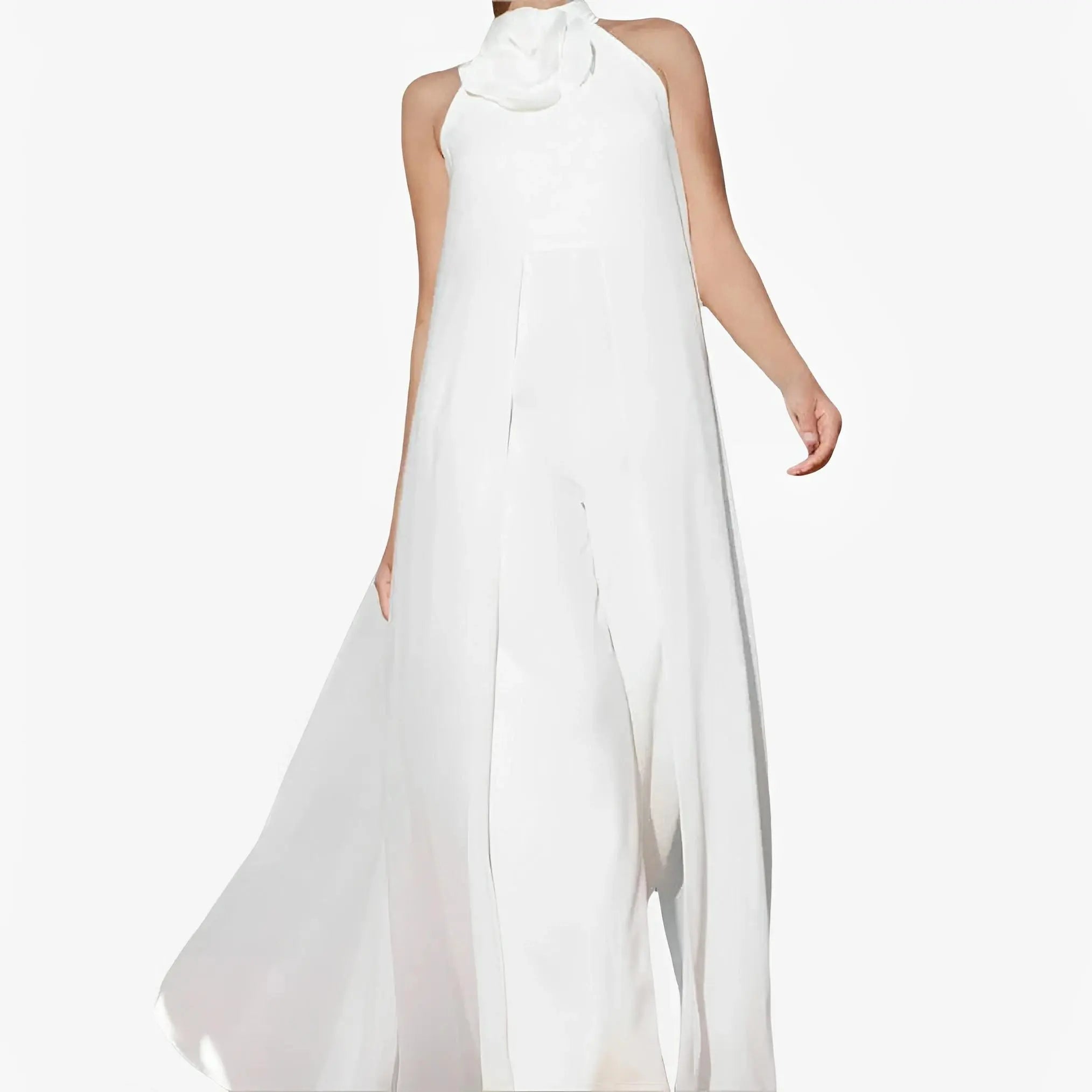 Off-White Scuba Floral Jumpsuit by Ton Âge