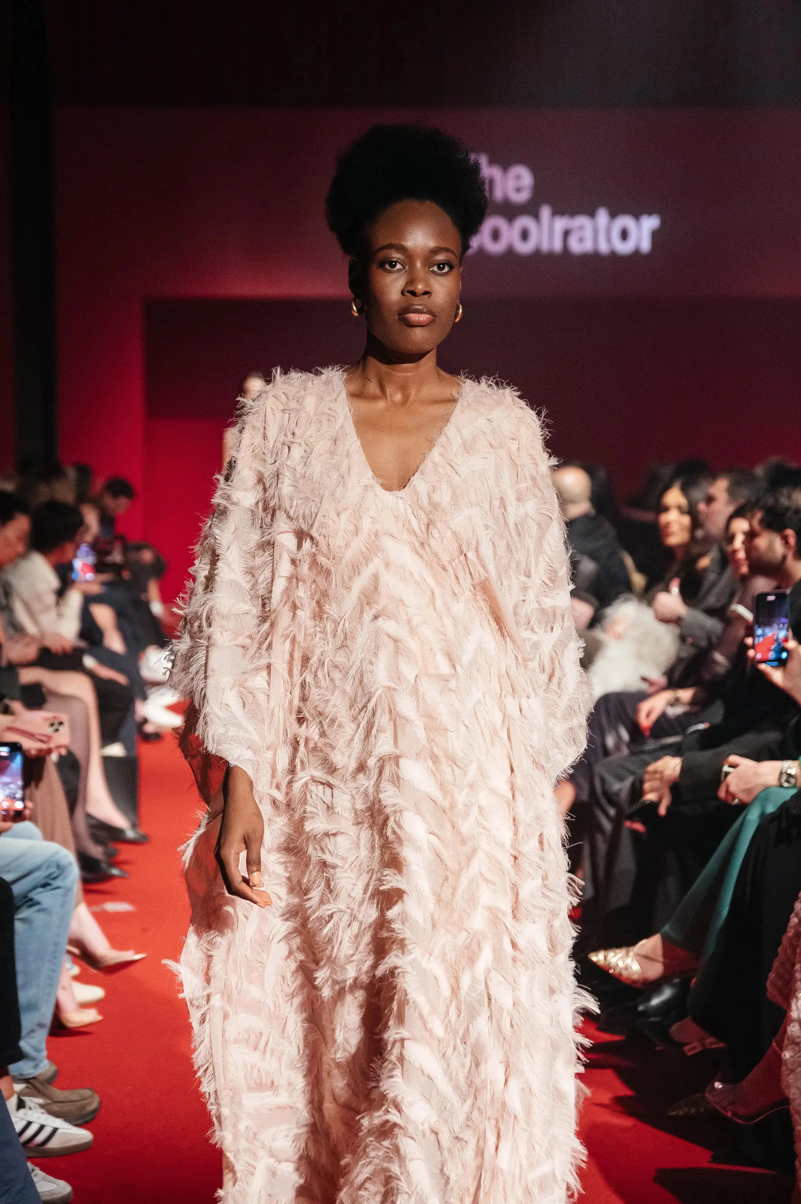 Rosé Feather Kaftan by Bambu