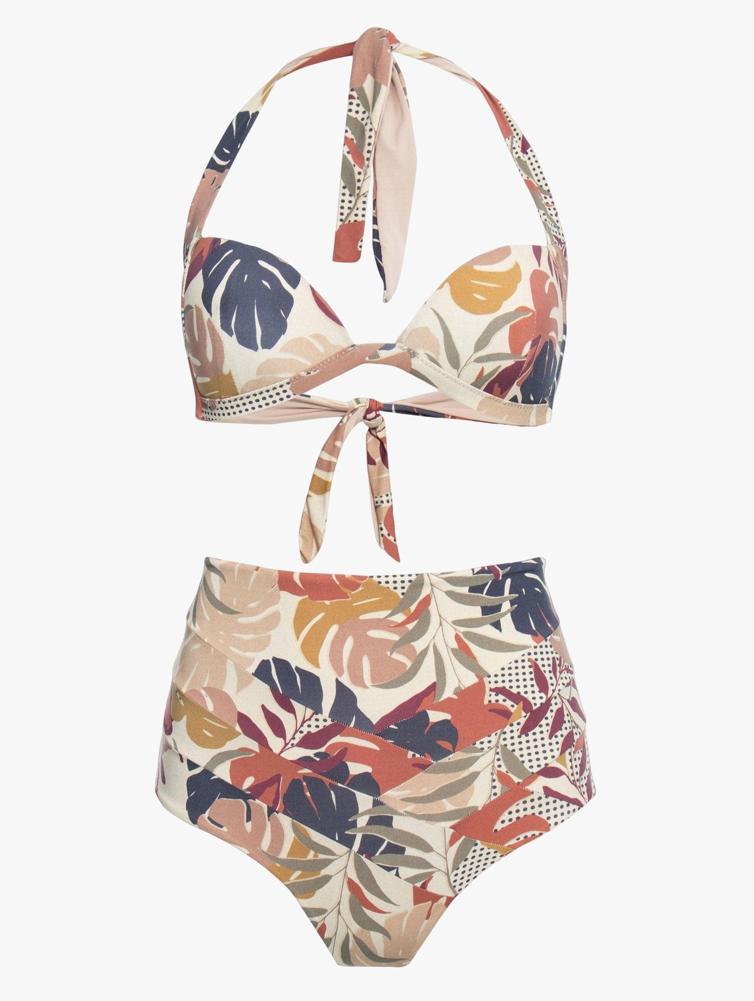 Leaf Print Padded Bikini Top by Amir Slama