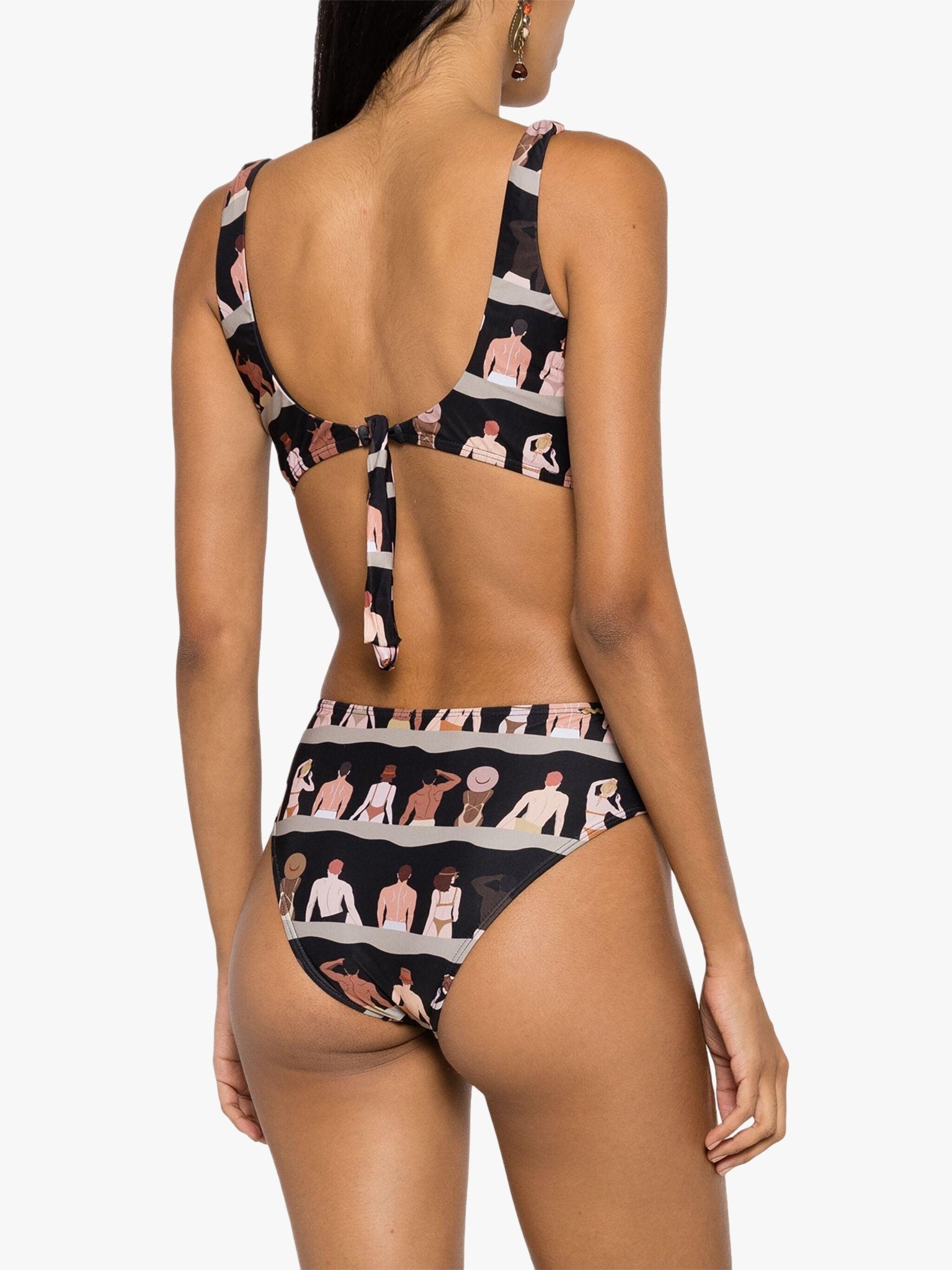Cultural Print High-Waist Bikini Bottom by Amir Slama