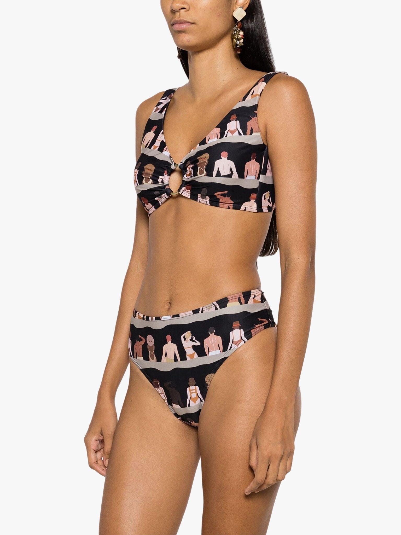 Cultural Print High-Waist Bikini Bottom by Amir Slama