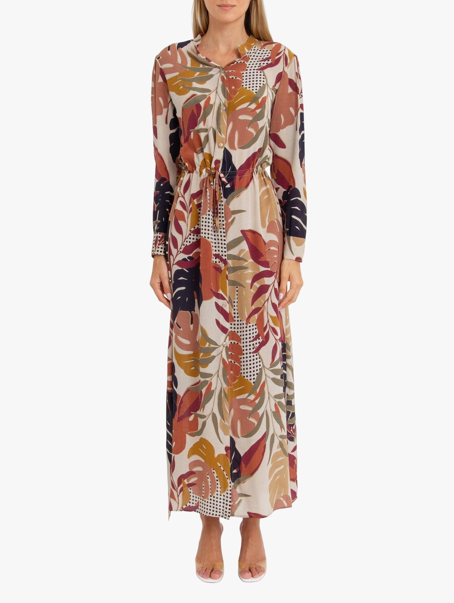 Leaf Print Silk Dress by Amir Slama