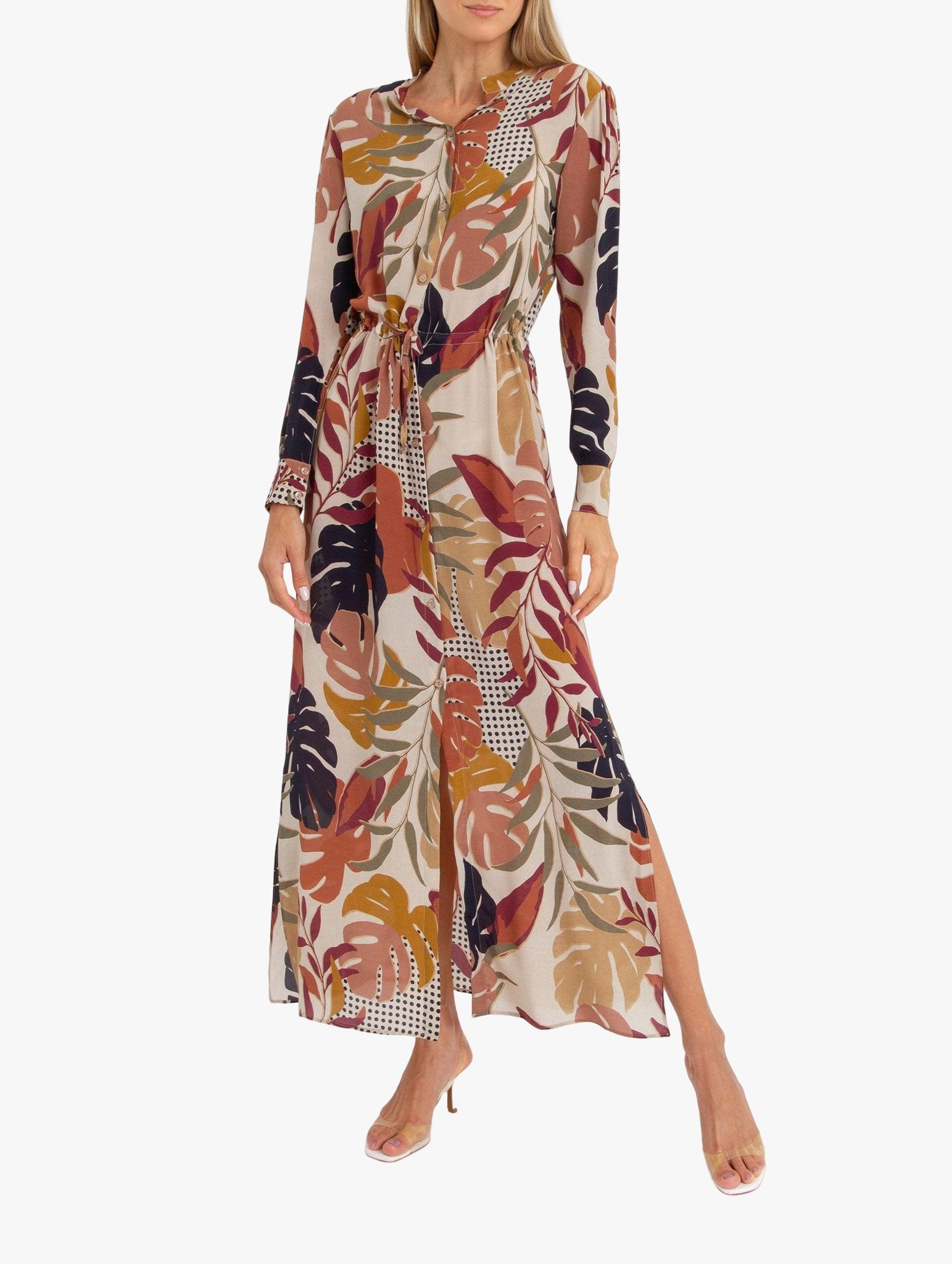 Leaf Print Silk Dress by Amir Slama