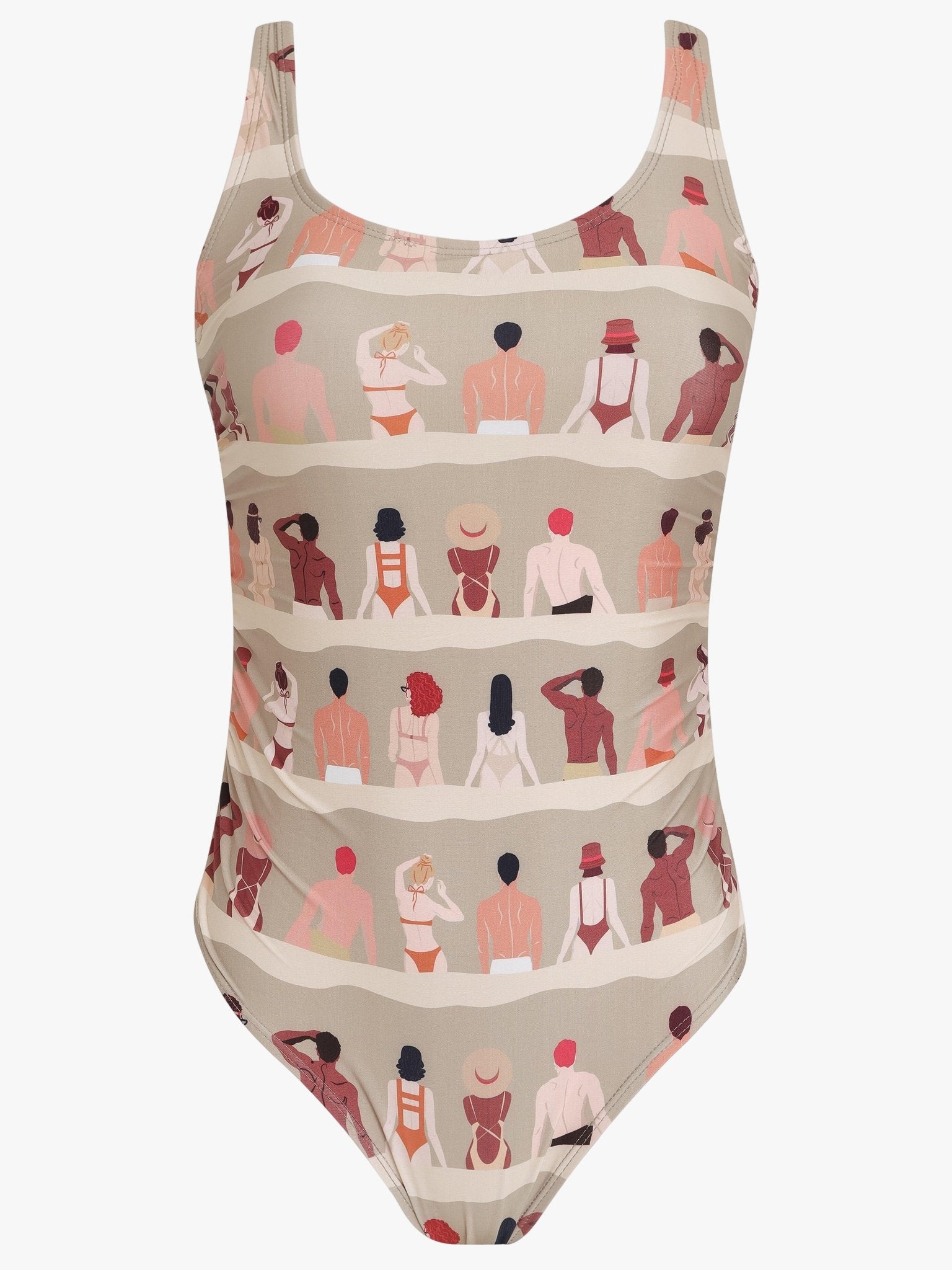 Multicultural Print Cutout Swimsuit by Amir Slama
