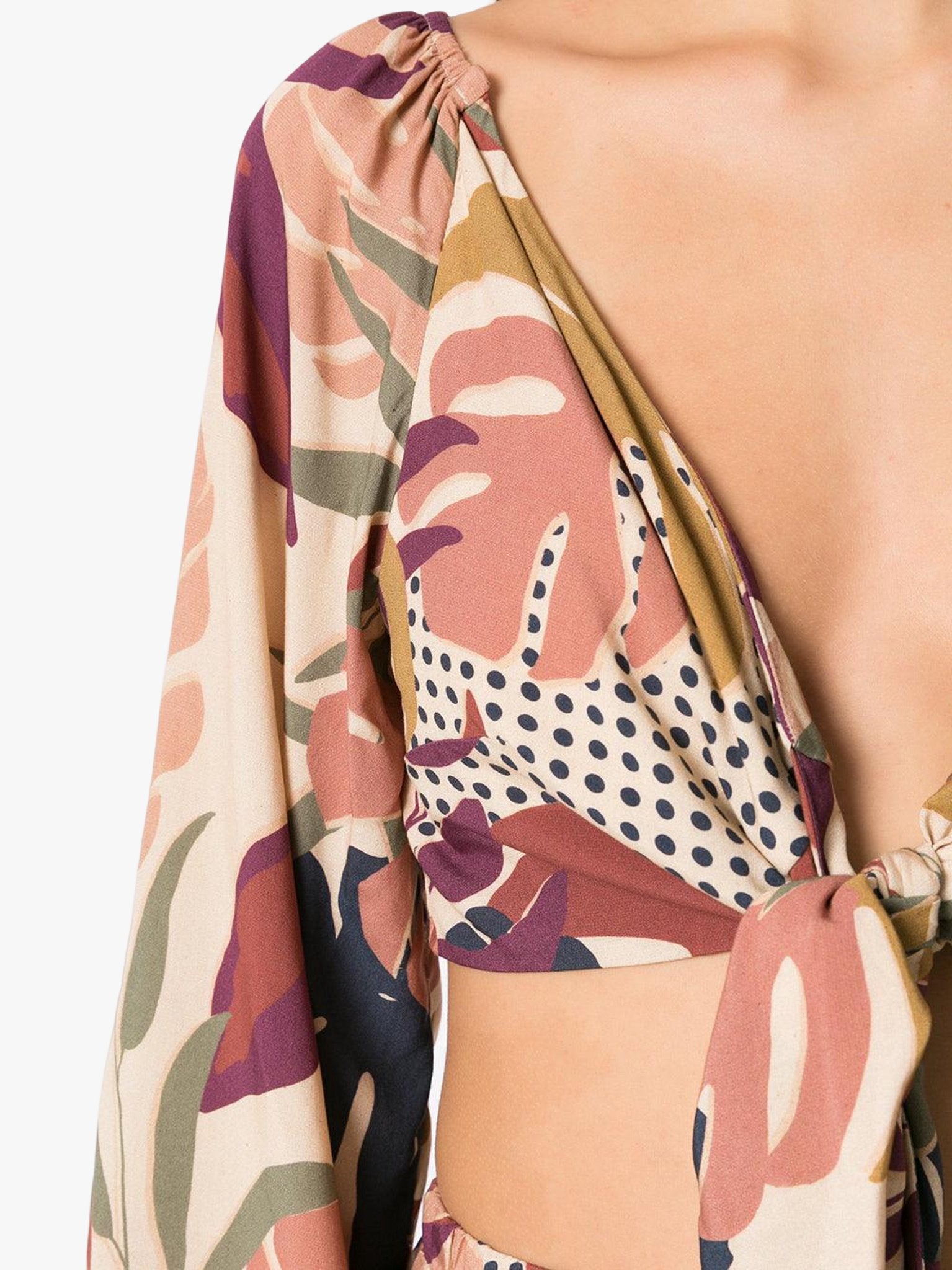 Leaf Print Cropped Top by Amir Slama