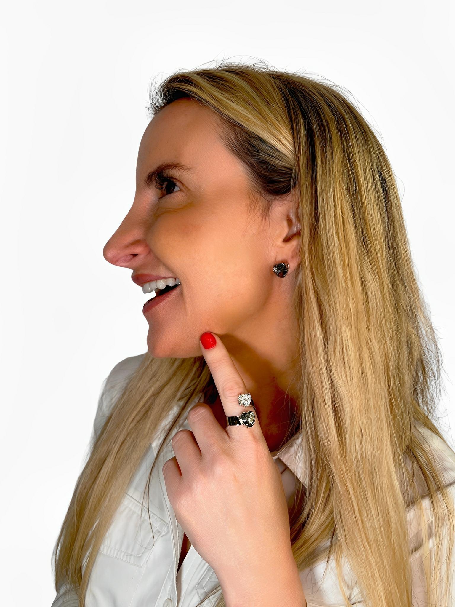 Angela Silver & Blue Ring and Earrings Set by Juliana Manzini
