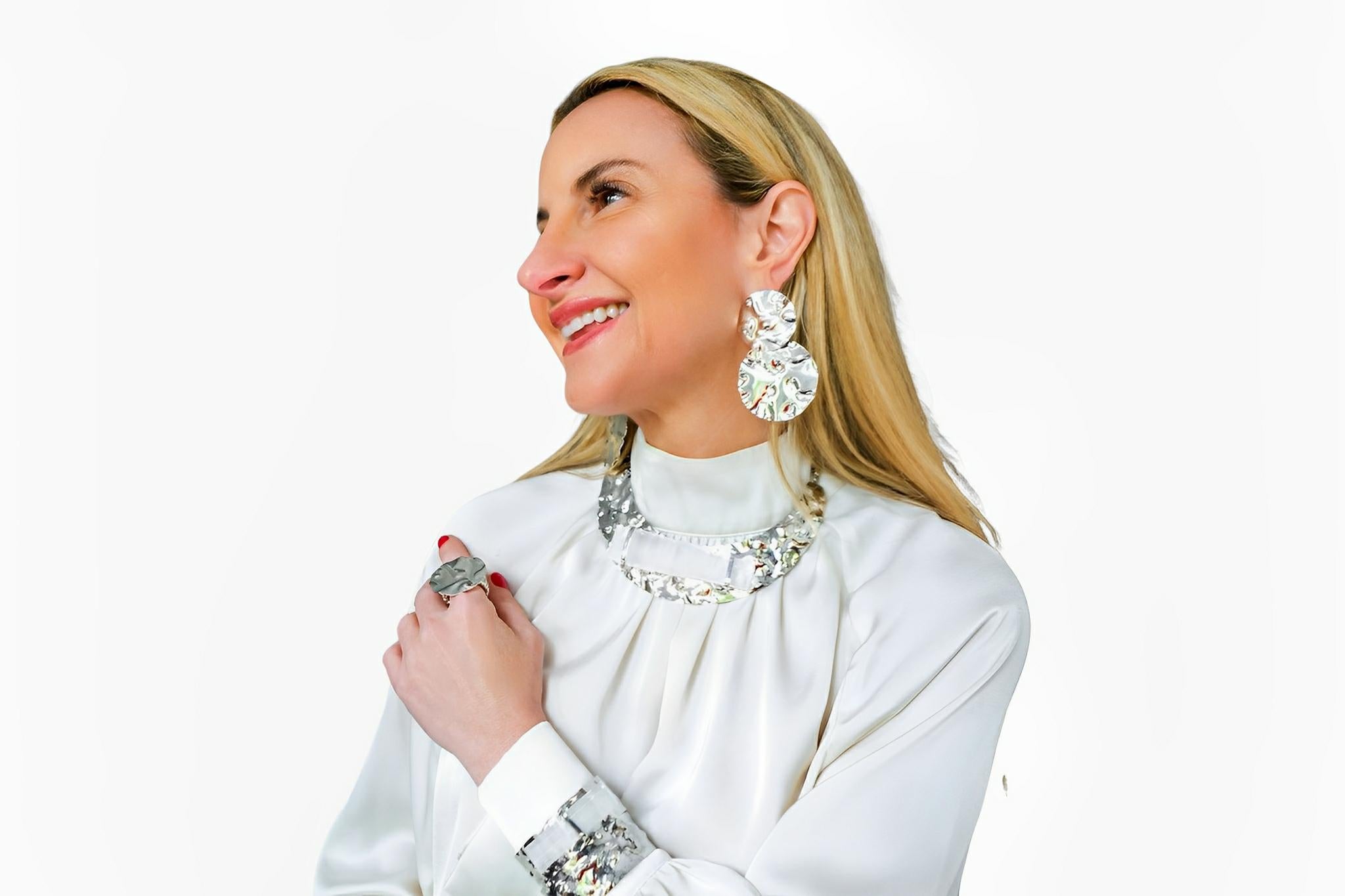 Life Hi-Lo Silver Selenite Bracelet by Juliana Manzini