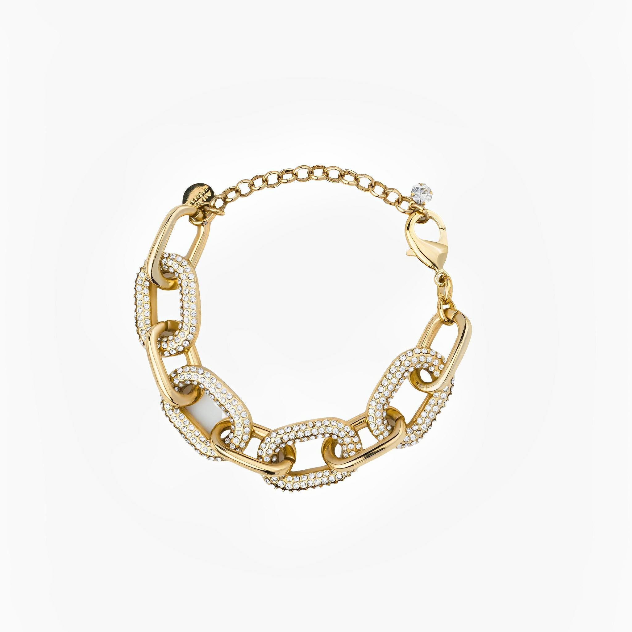 Vintage Gold Crystal Link Bracelet by Juliana Manzini