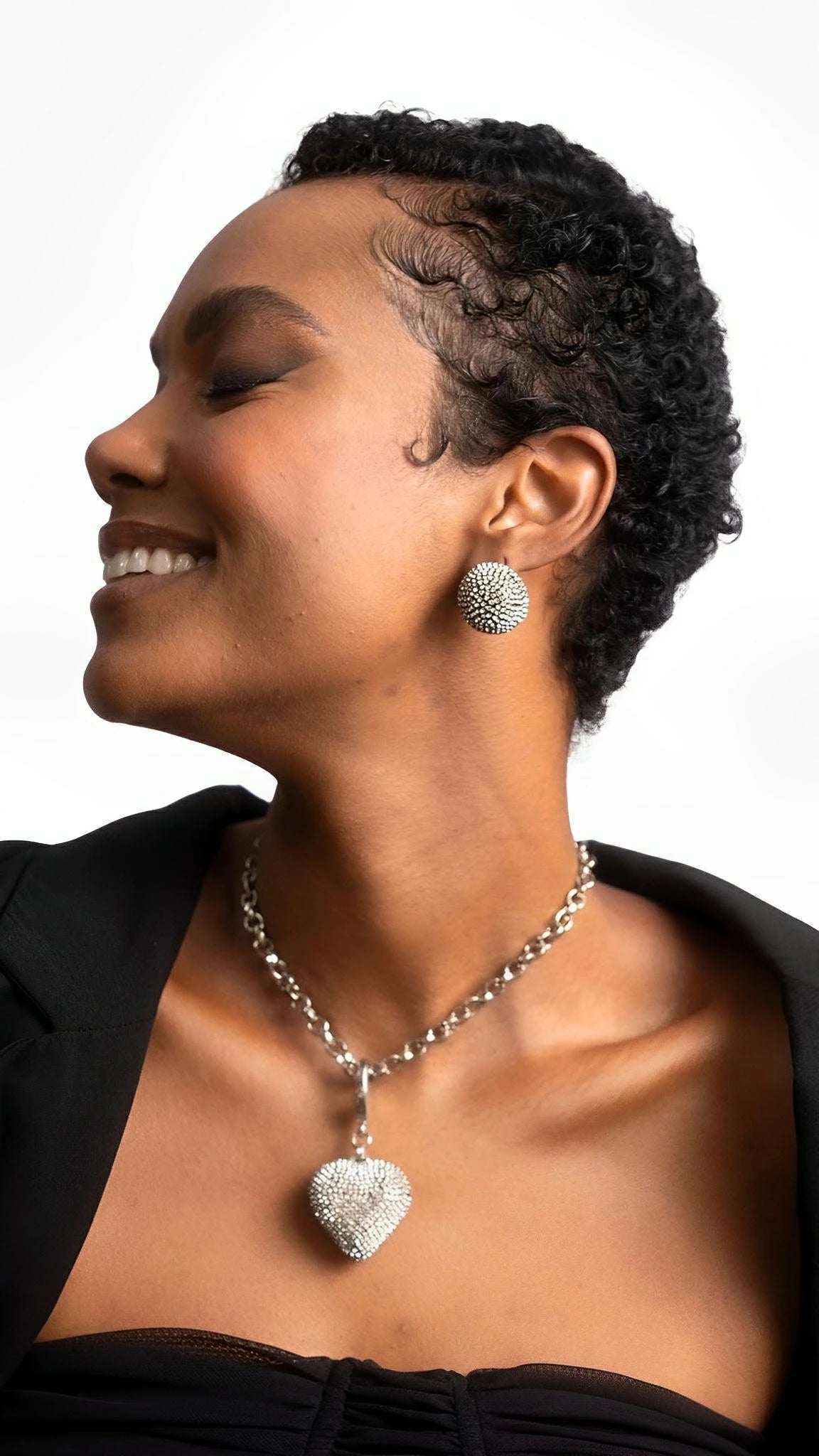 Canopy Silver Rhinestone Earrings by Juliana Manzini