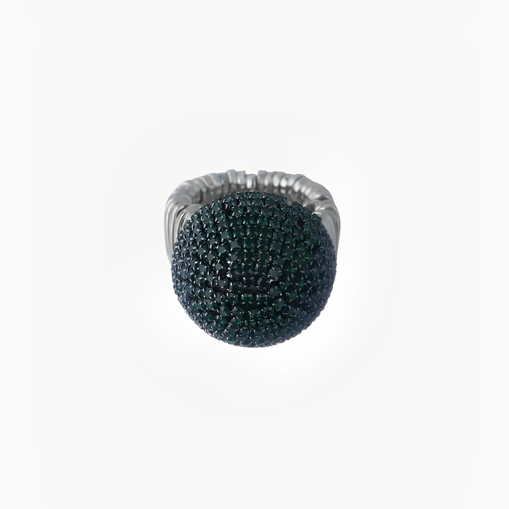 Green Strass Canopy Ring by Juliana Manzini