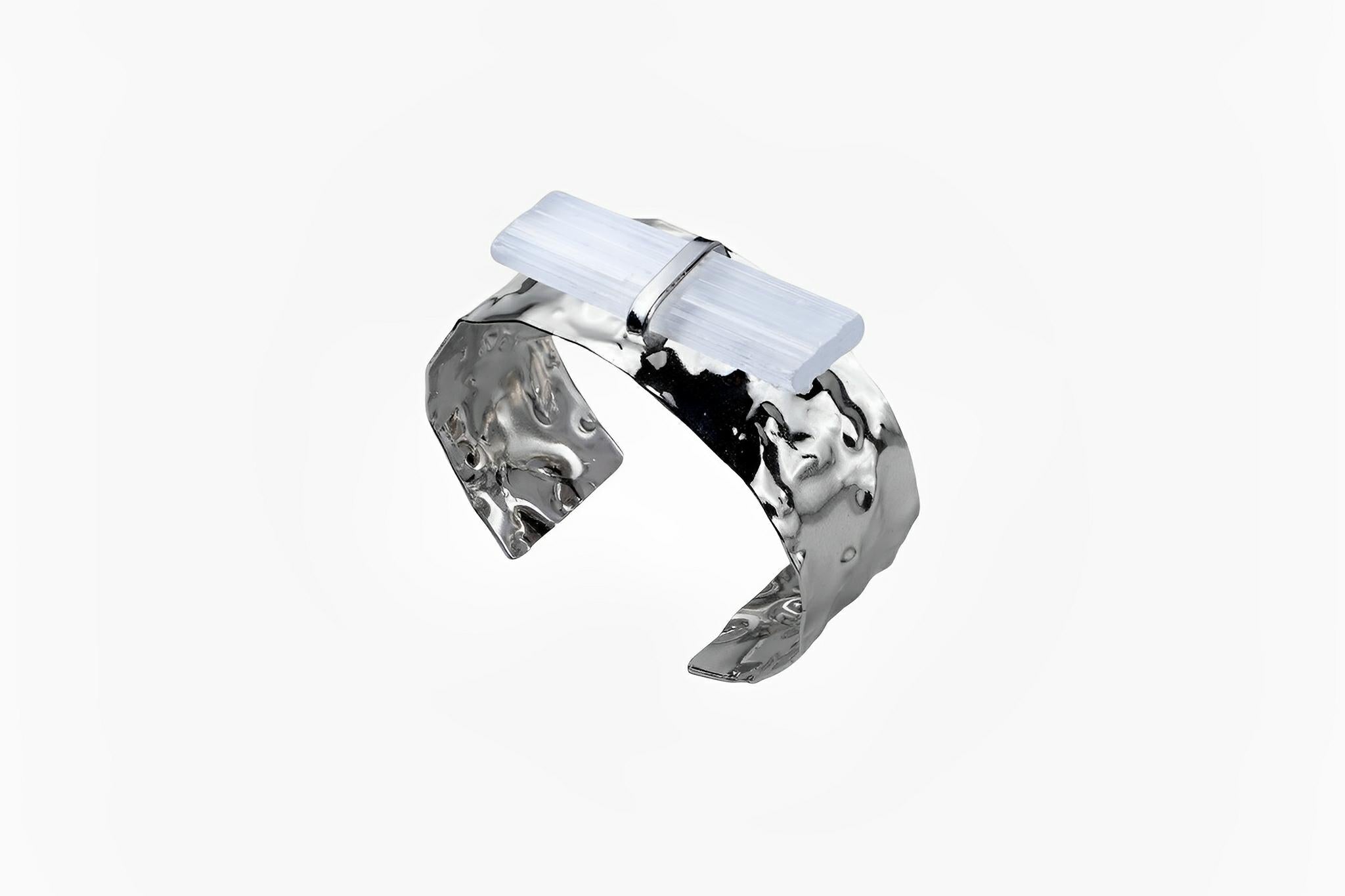 Life Hi-Lo Silver Selenite Bracelet by Juliana Manzini