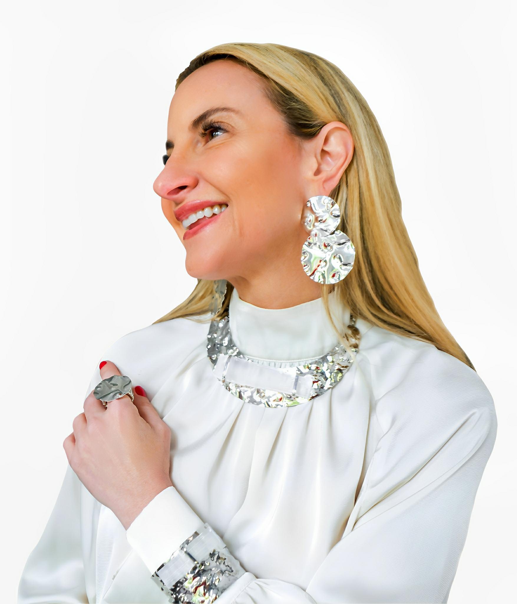 Life Hi-Lo Silver Selenite Necklace by Juliana Manzini