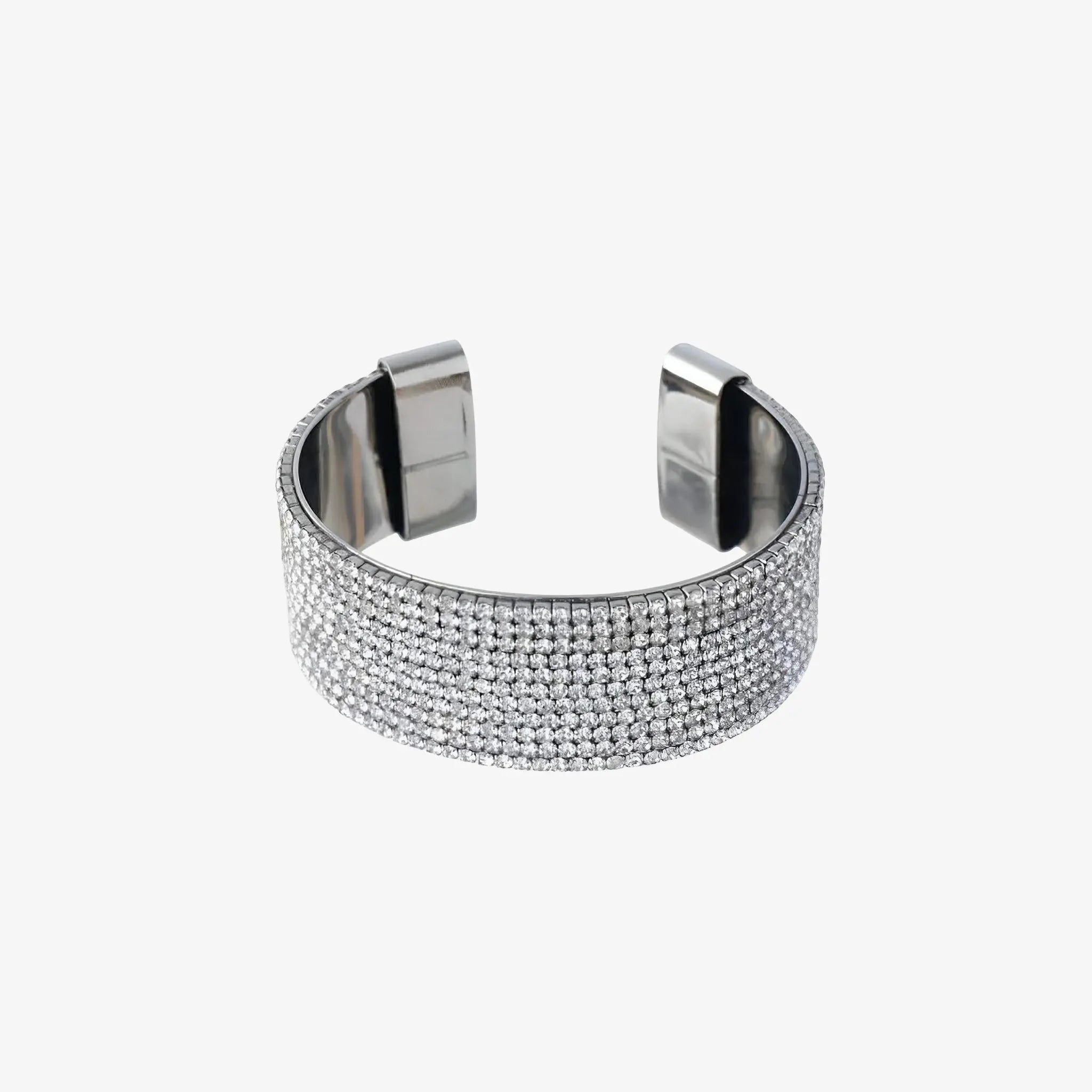 Silver Rhinestone Crystal Bracelet by Juliana Manzini