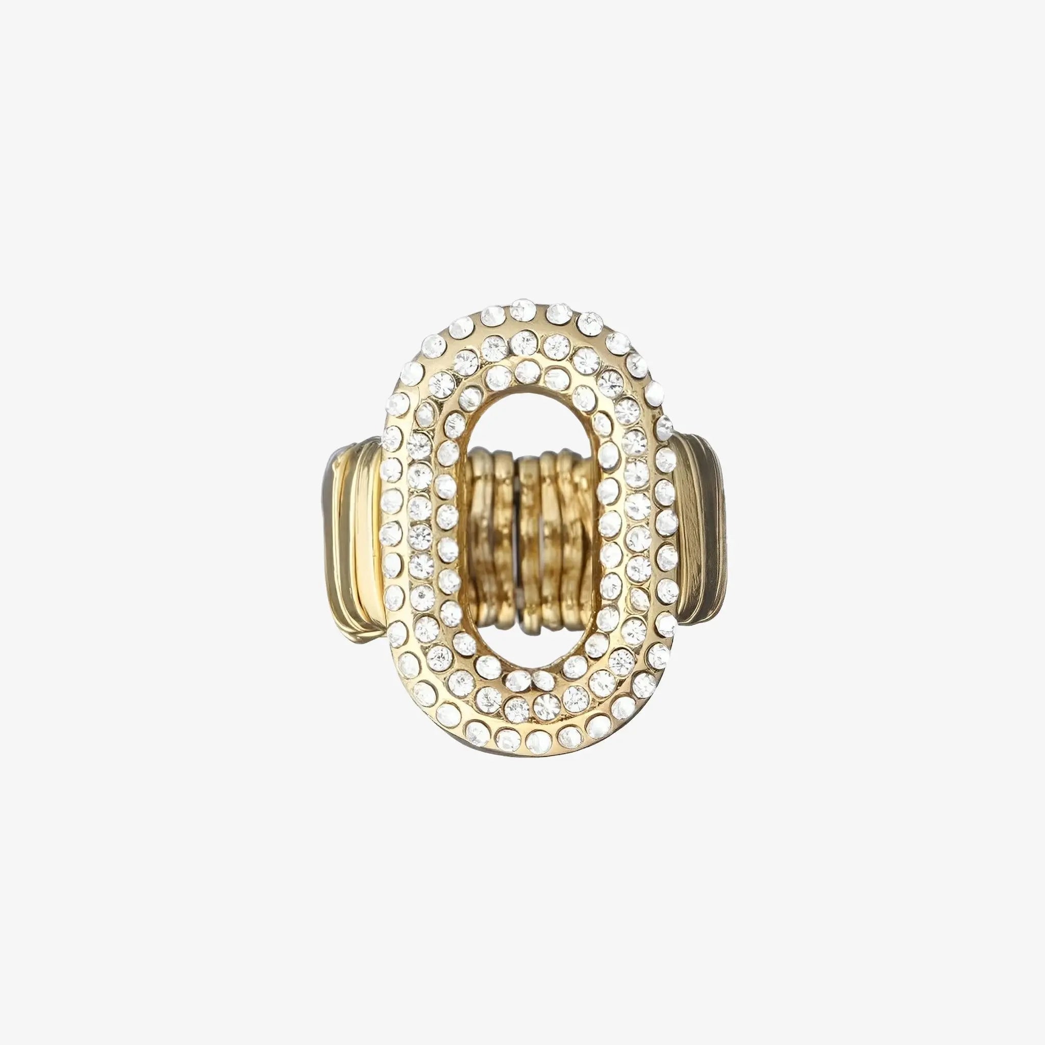 Vintage Gold Rhinestone Link Ring by Juliana Manzini