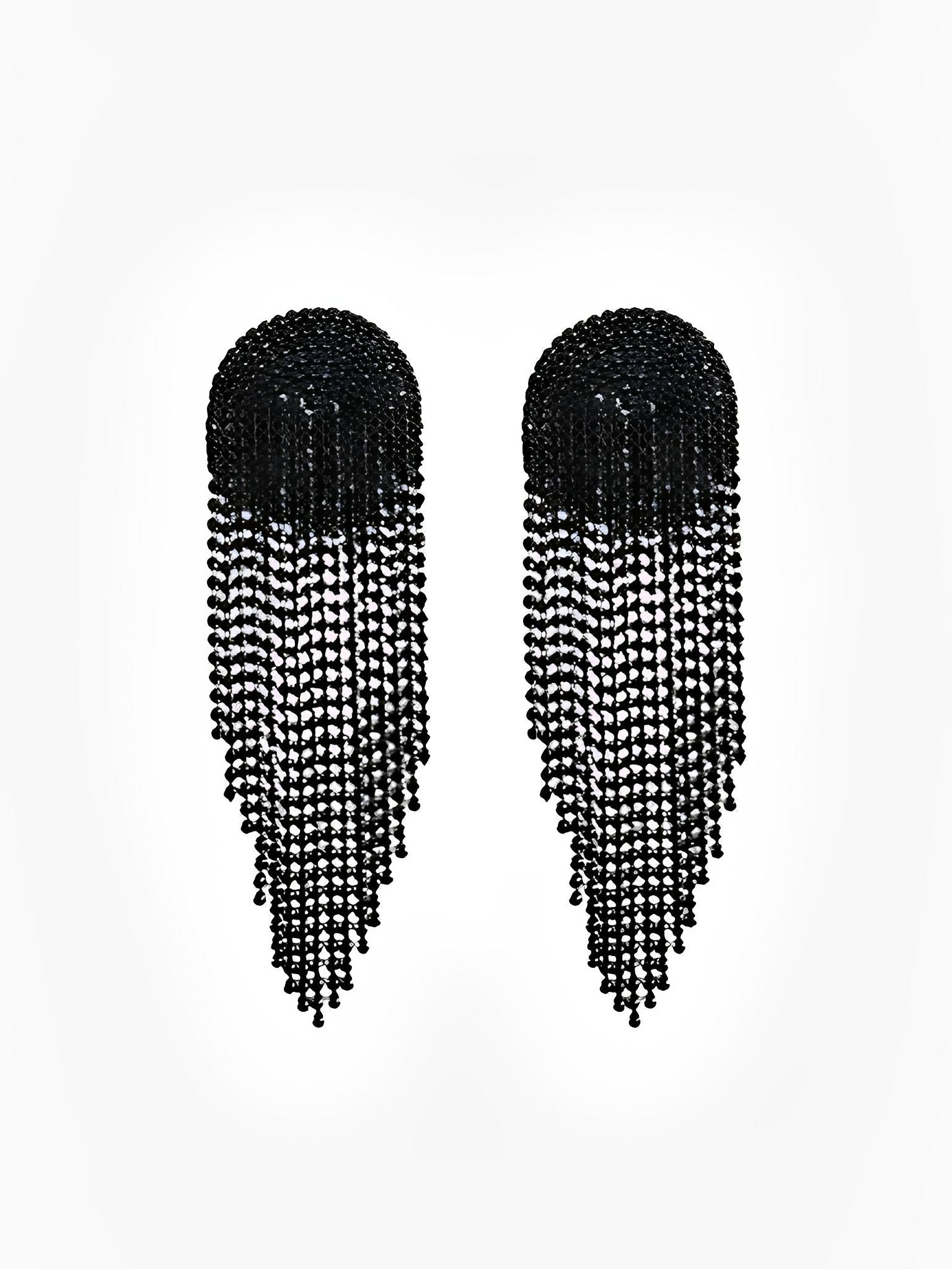Maxi Black Graphite Drop Earrings by Juliana Manzini