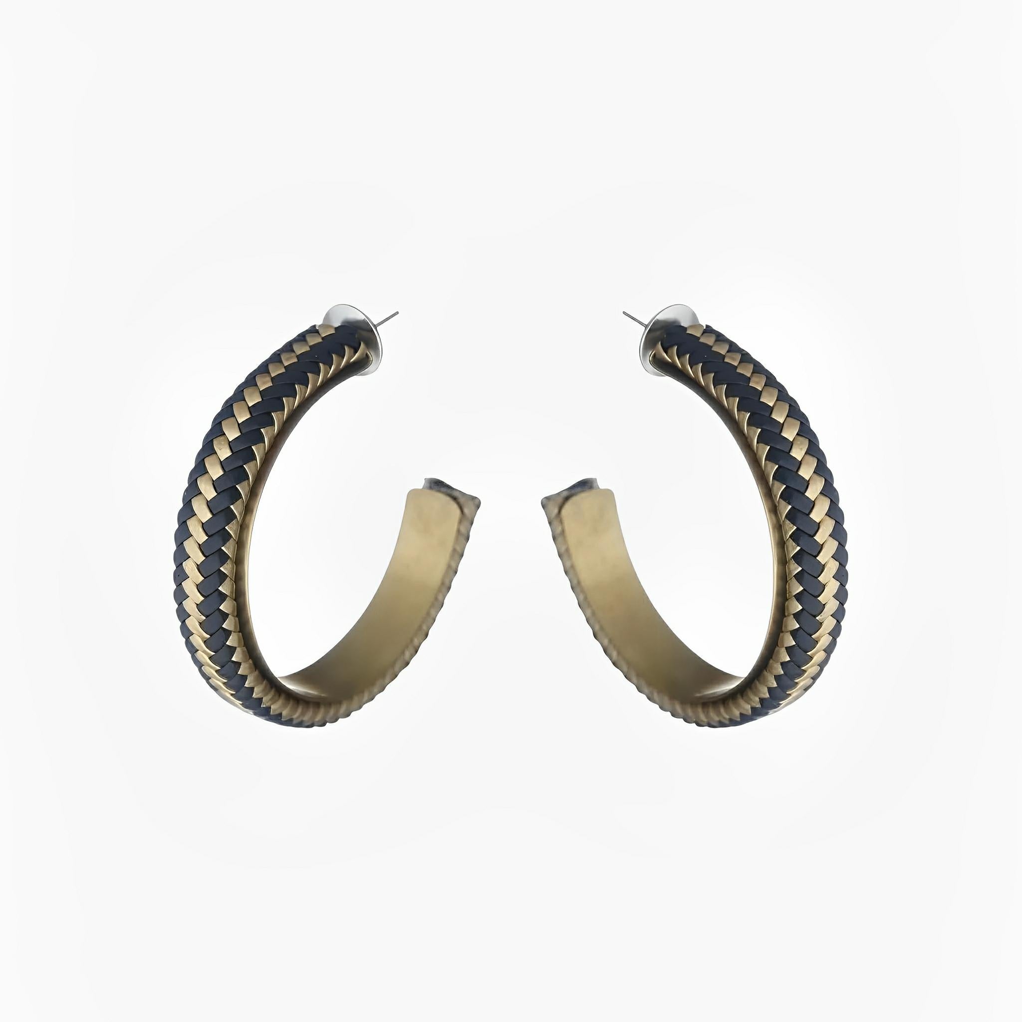 Silver Macramé Hoop Earrings by Juliana Manzini