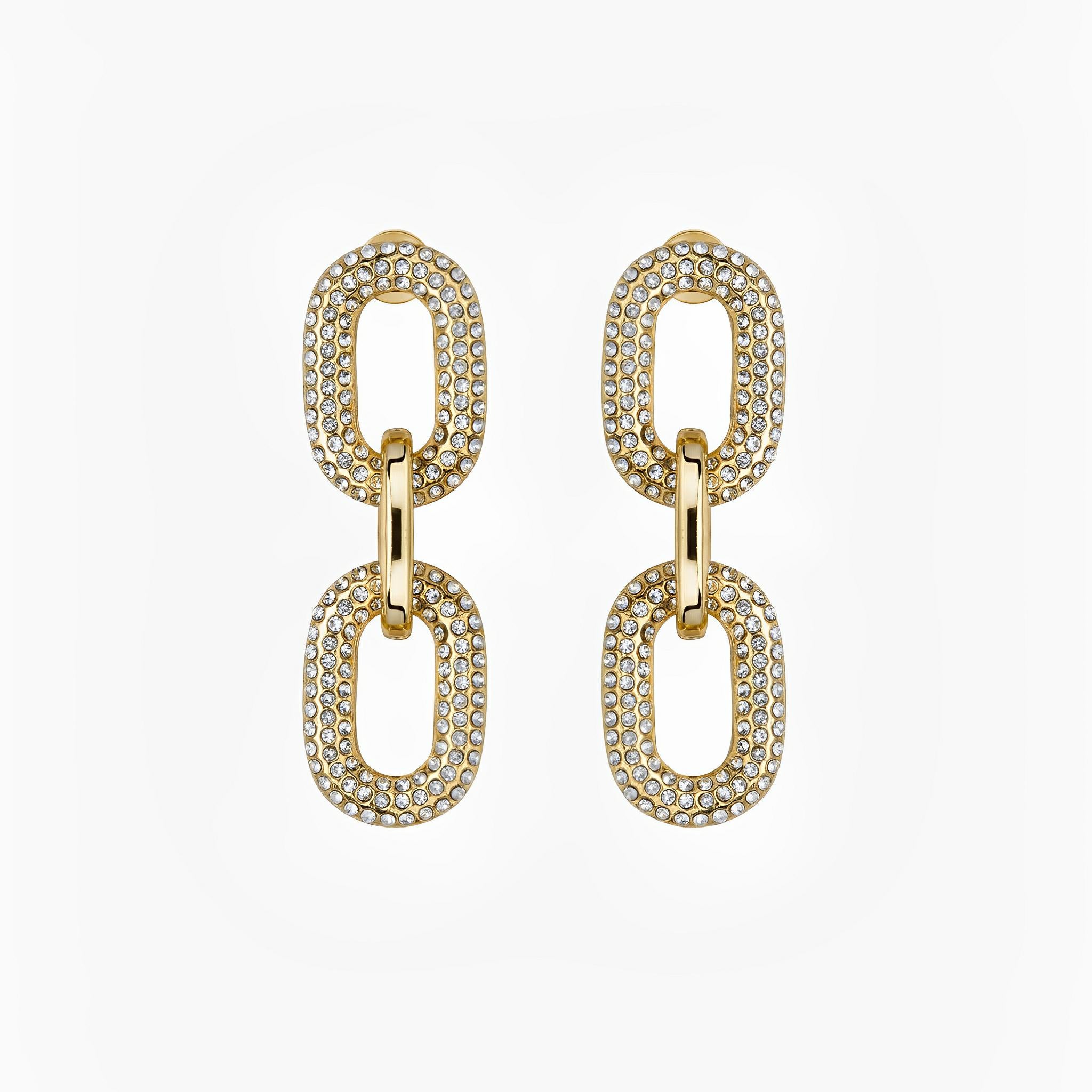 Vintage Gold Double Link Earrings by Juliana Manzini