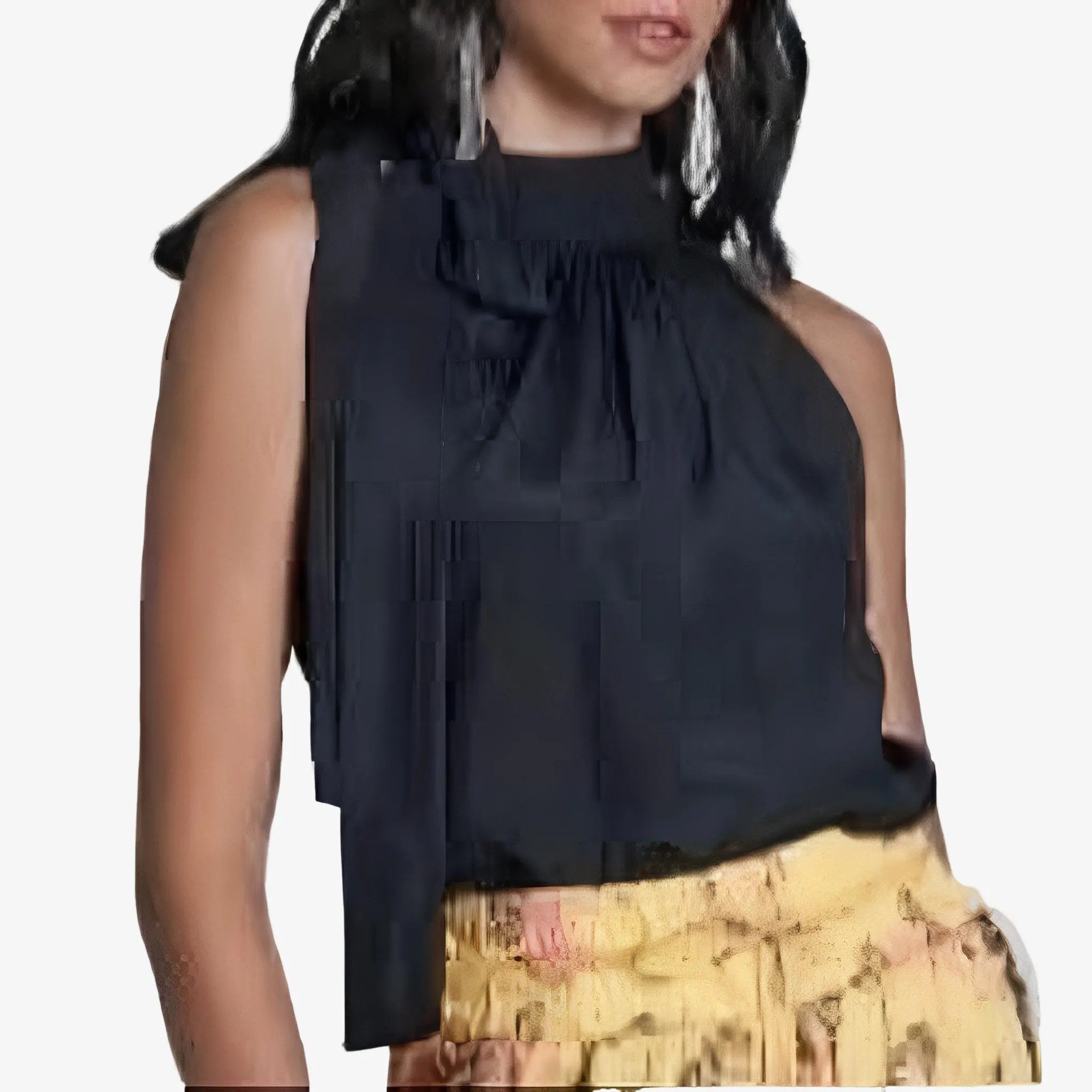 Alessia Black Silk Neck-Tie Blouse by Lethicia Bronstein