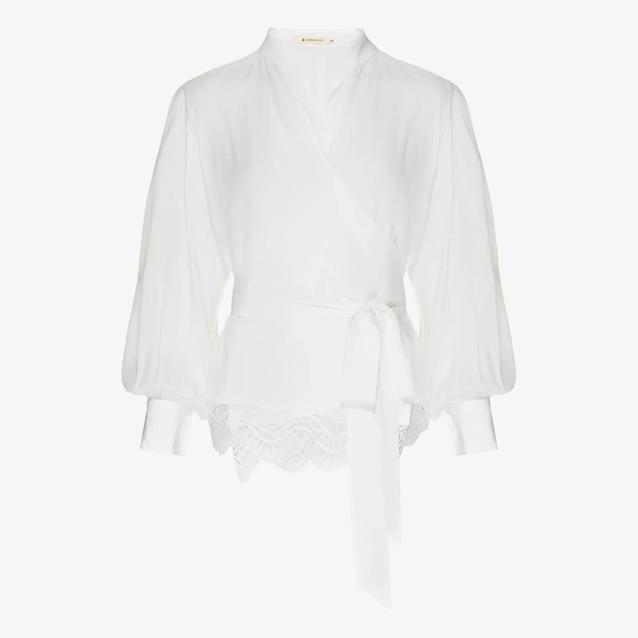 Auzira Off-White Silk Wrap Blouse by Lethicia Bronstein