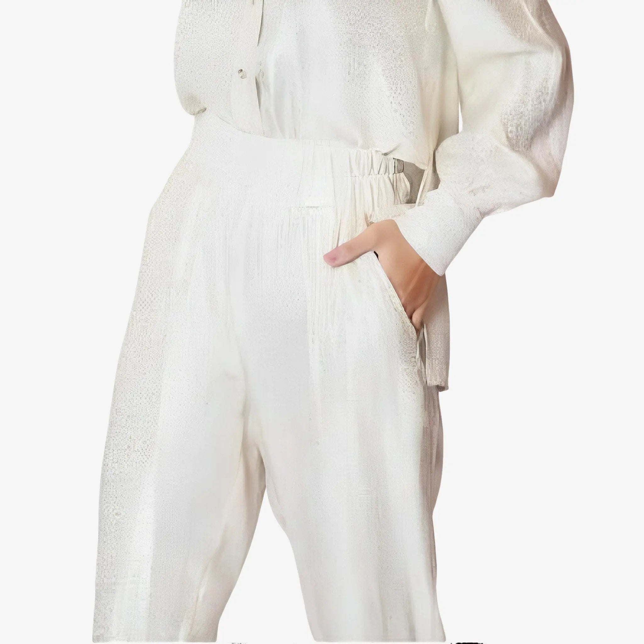 Bibiana Foil & Lace Pajama Pants by Lethicia Bronstein